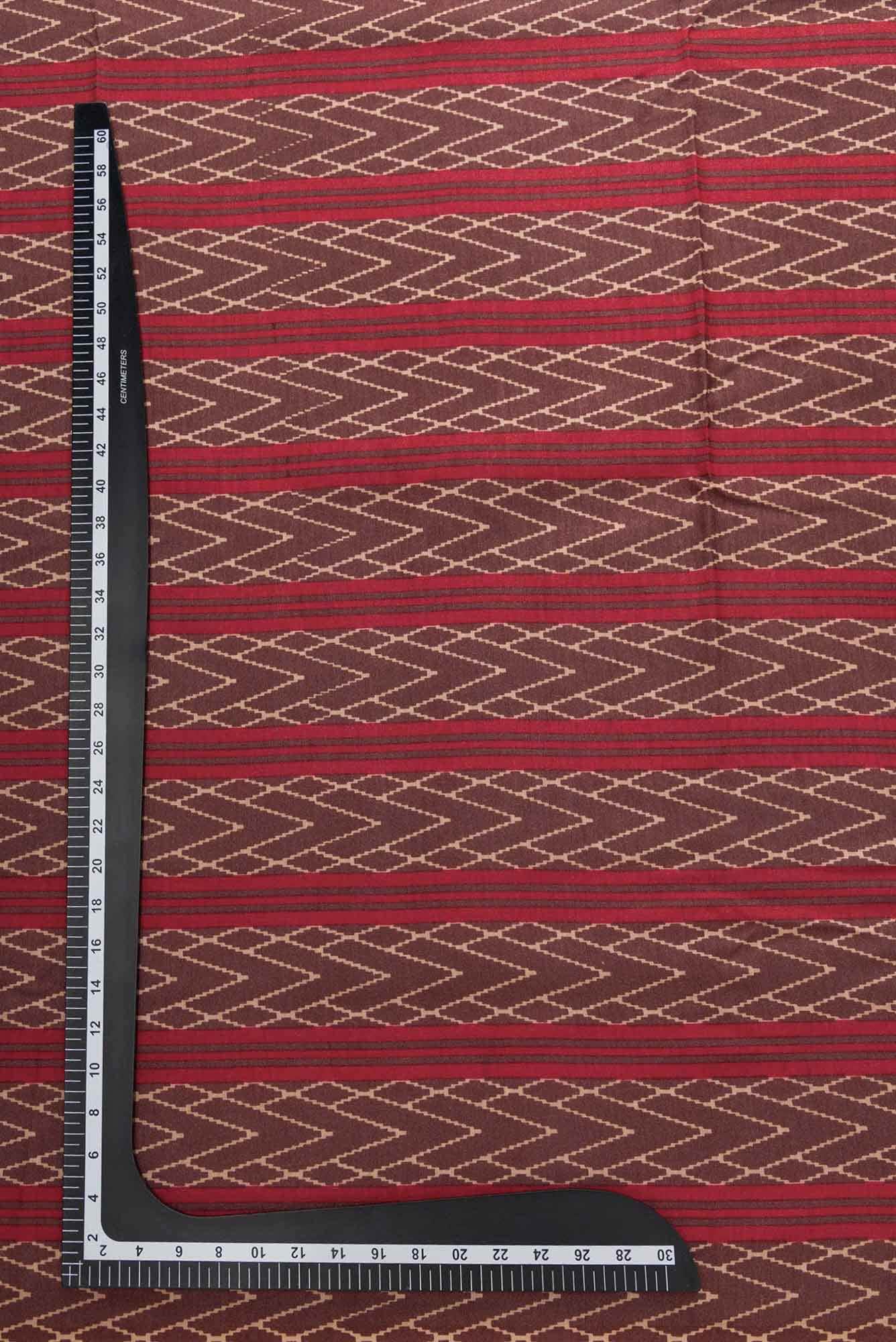 Brown Chanderi Silk Dress Material