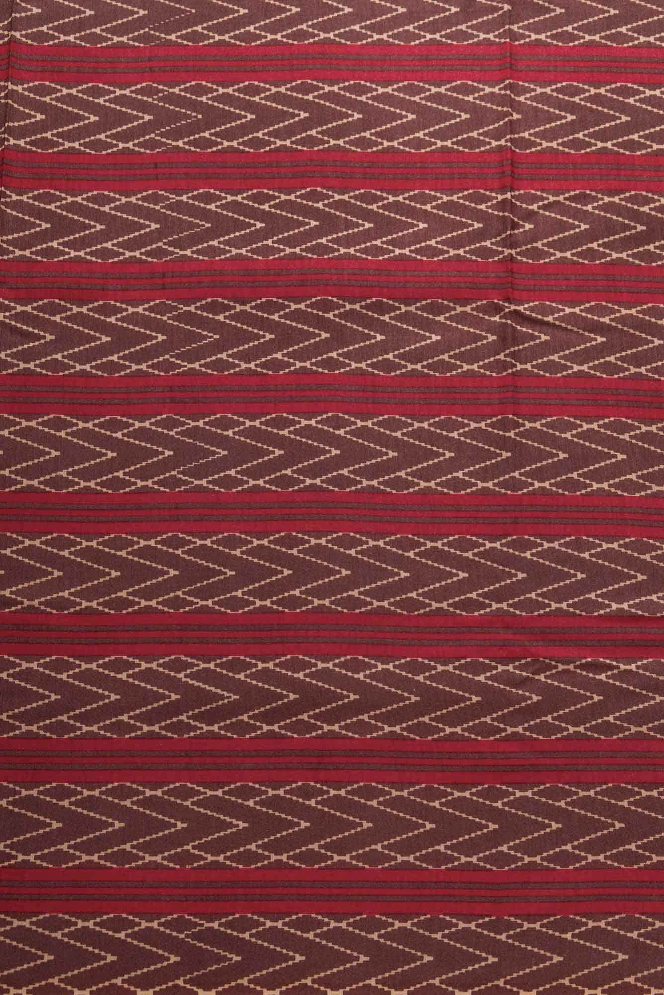 Brown Chanderi Silk Dress Material