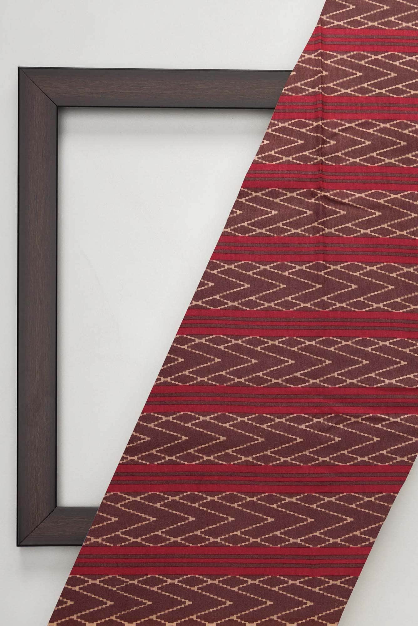 Brown Chanderi Silk Dress Material