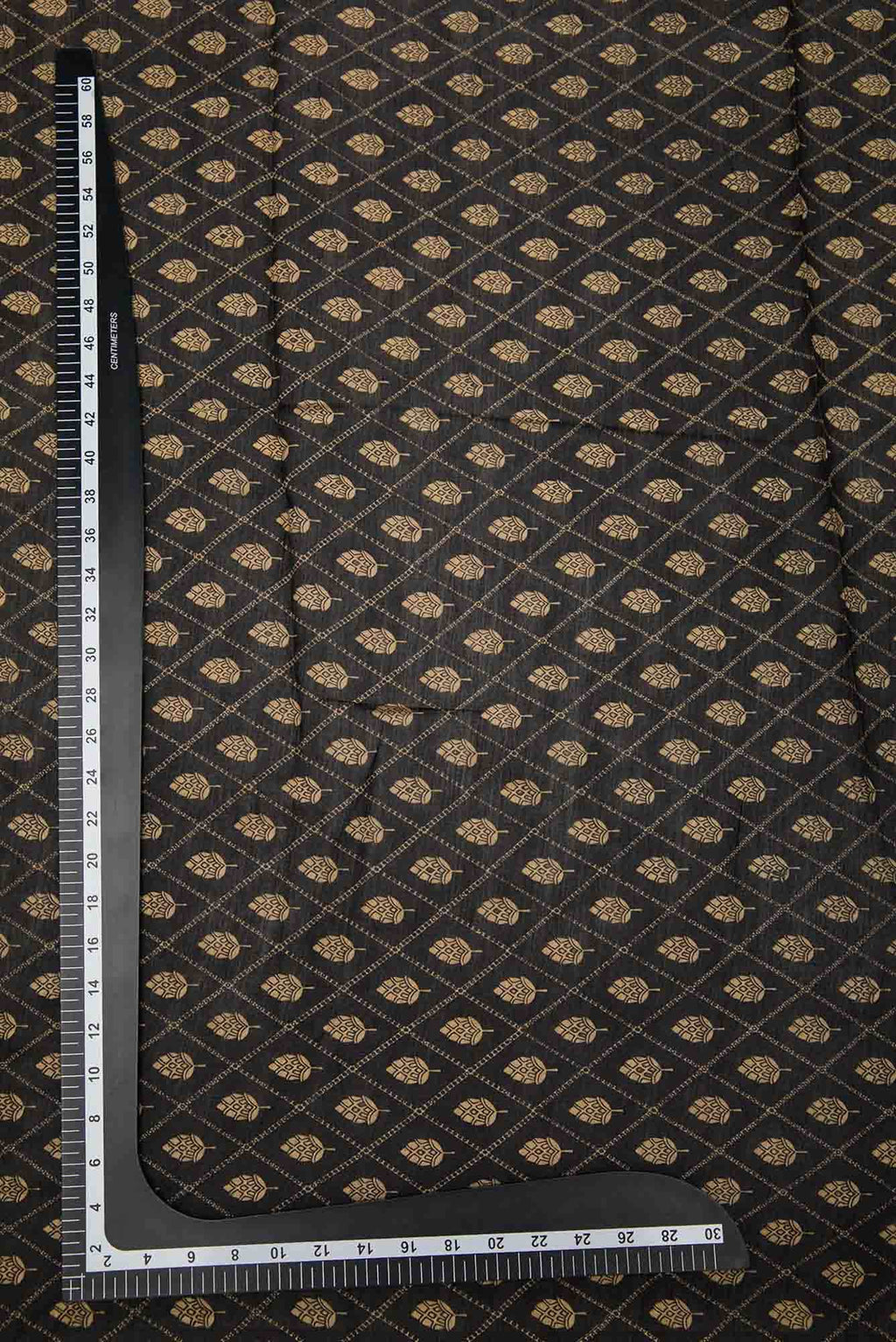 Black Tussar Silk Dress Material