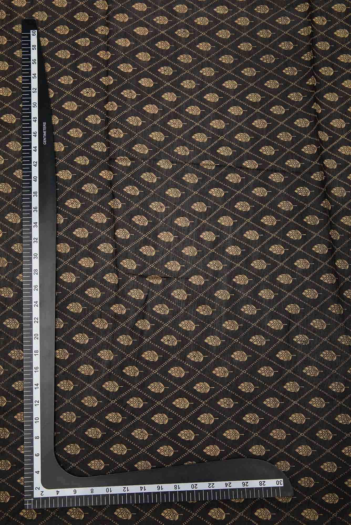 Black Tussar Silk Dress Material