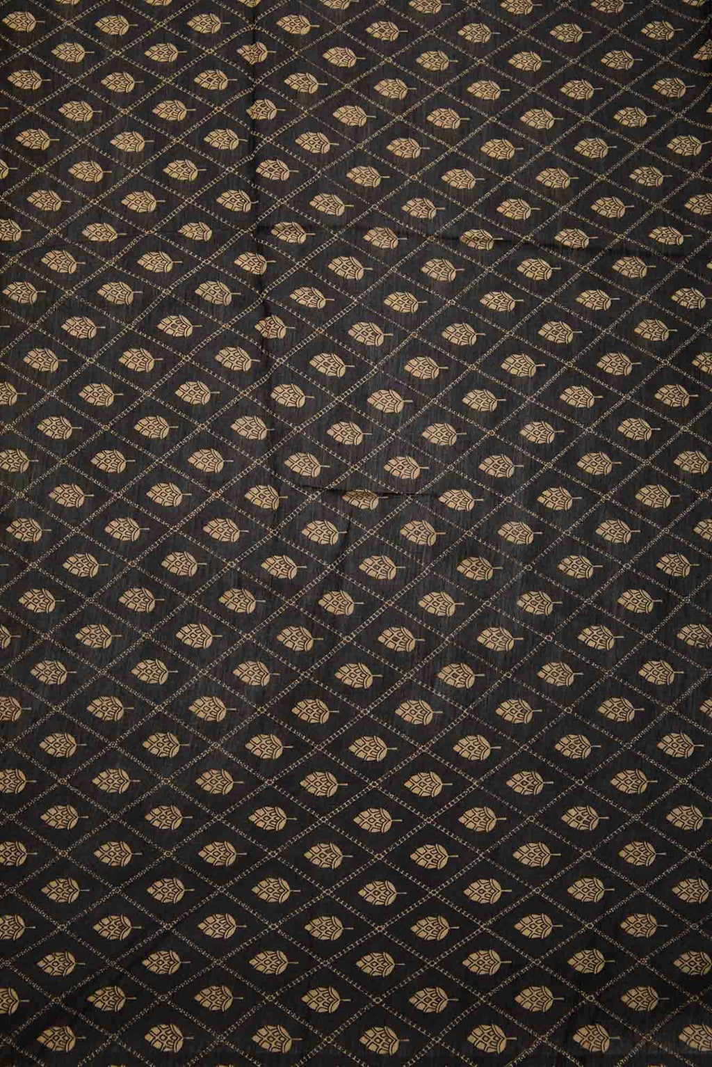 Black Tussar Silk Dress Material