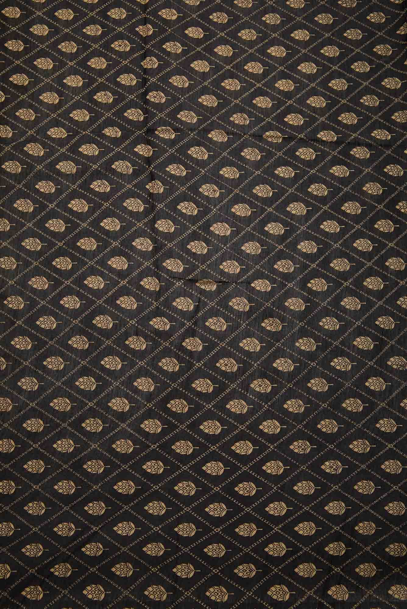 Black Tussar Silk Dress Material