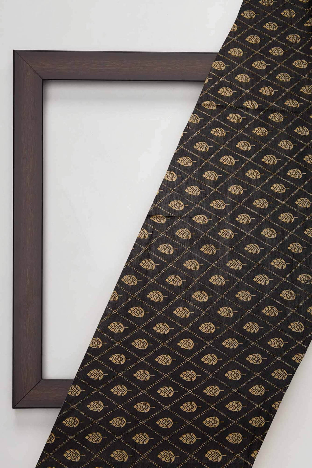 Black Tussar Silk Dress Material