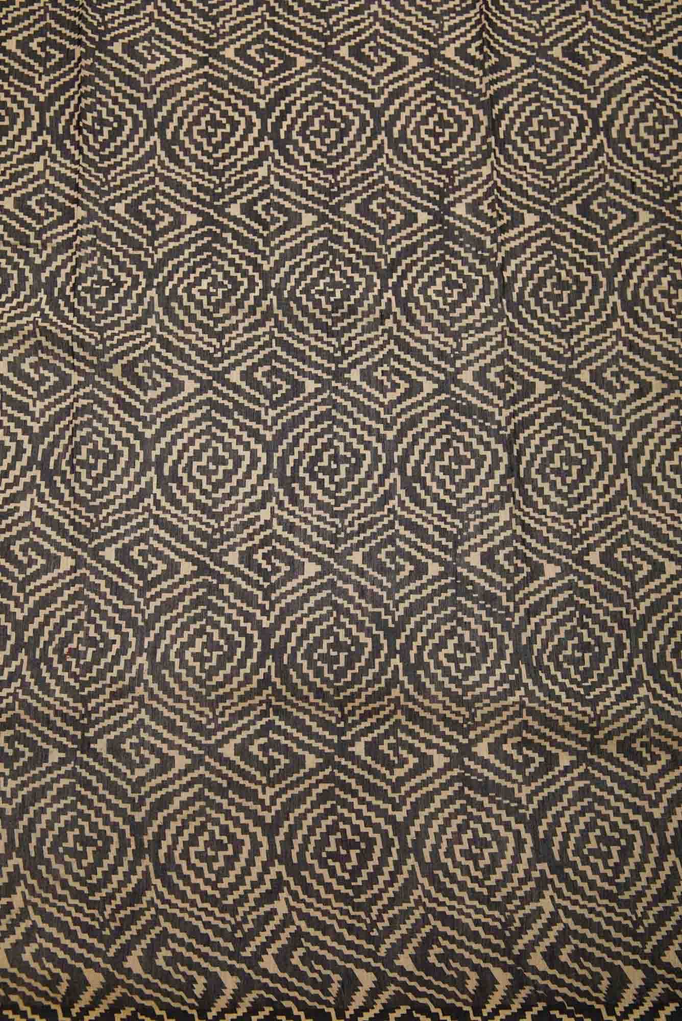 Black Tussar Silk Dress Material