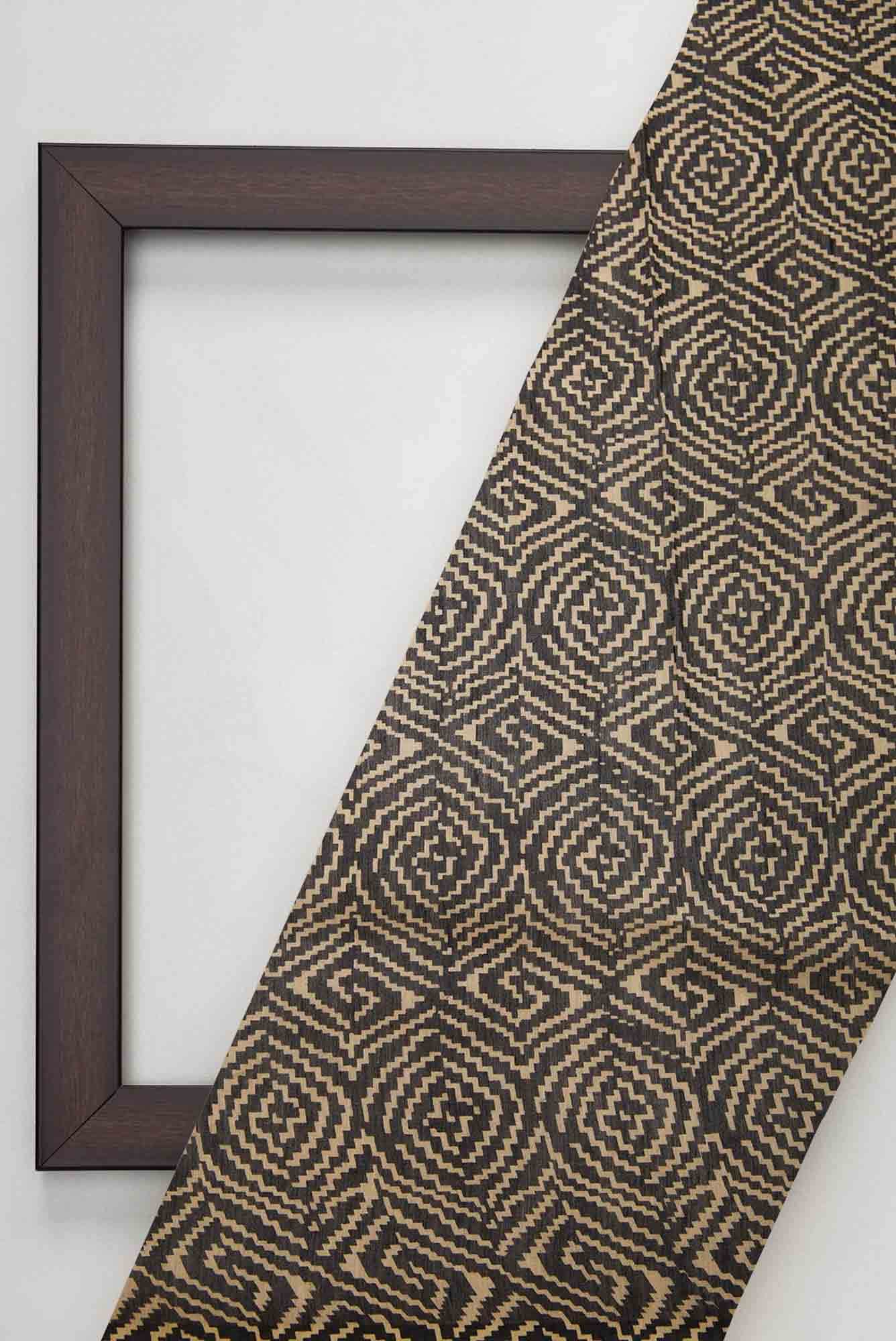 Black Tussar Silk Dress Material