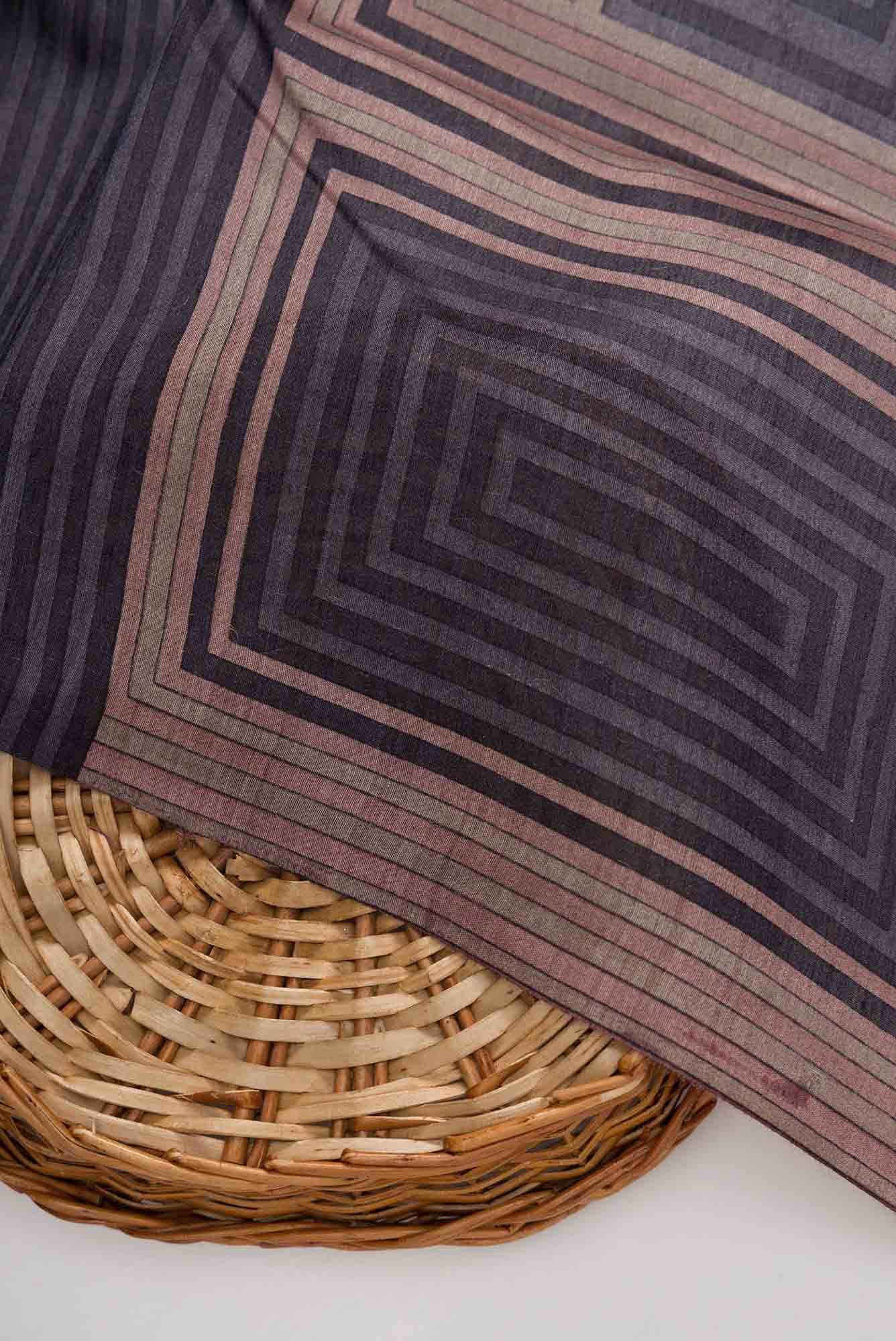 Grey Chanderi Silk Dress Material