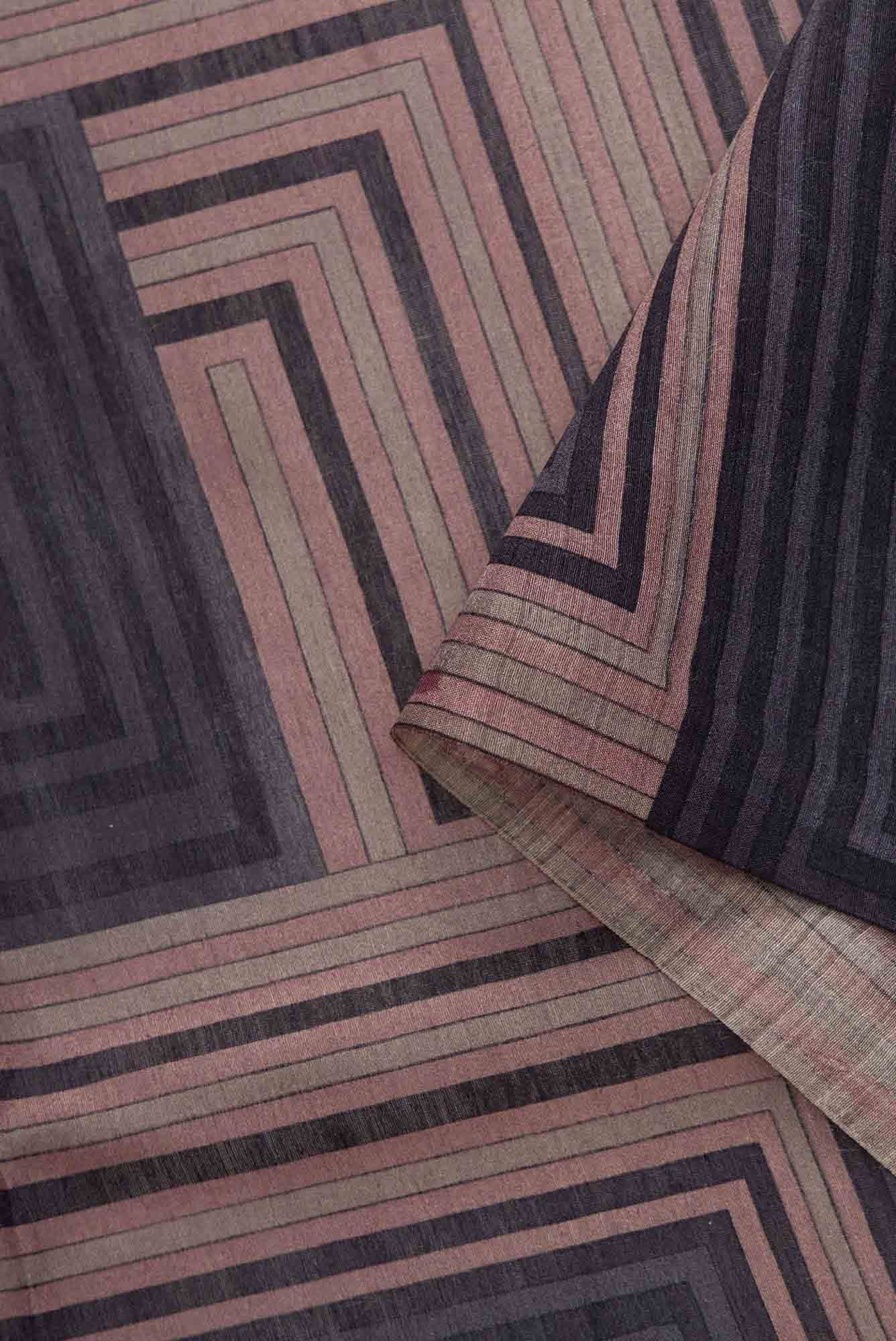 Grey Chanderi Silk Dress Material