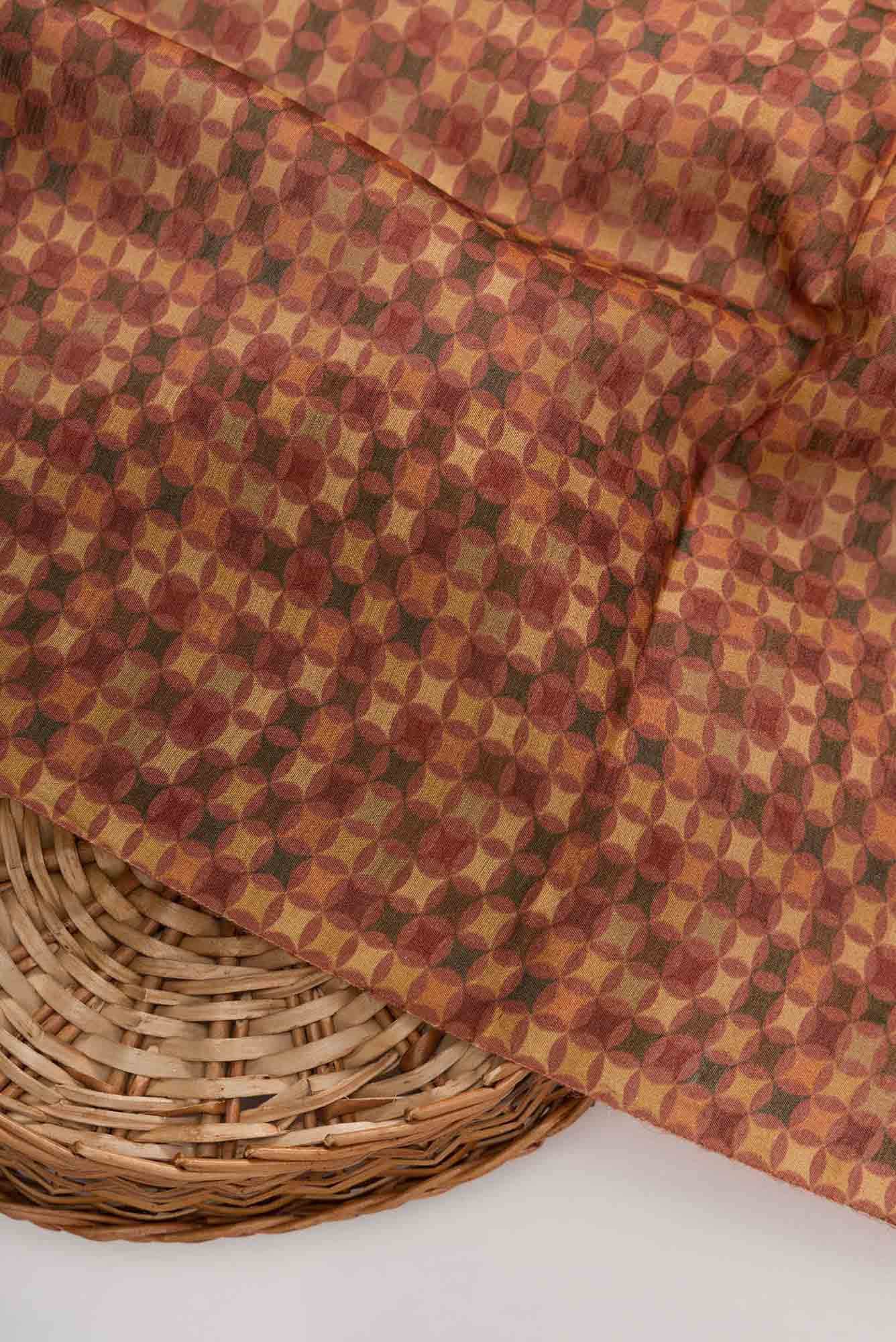 Mustard Chanderi Silk Dress Material