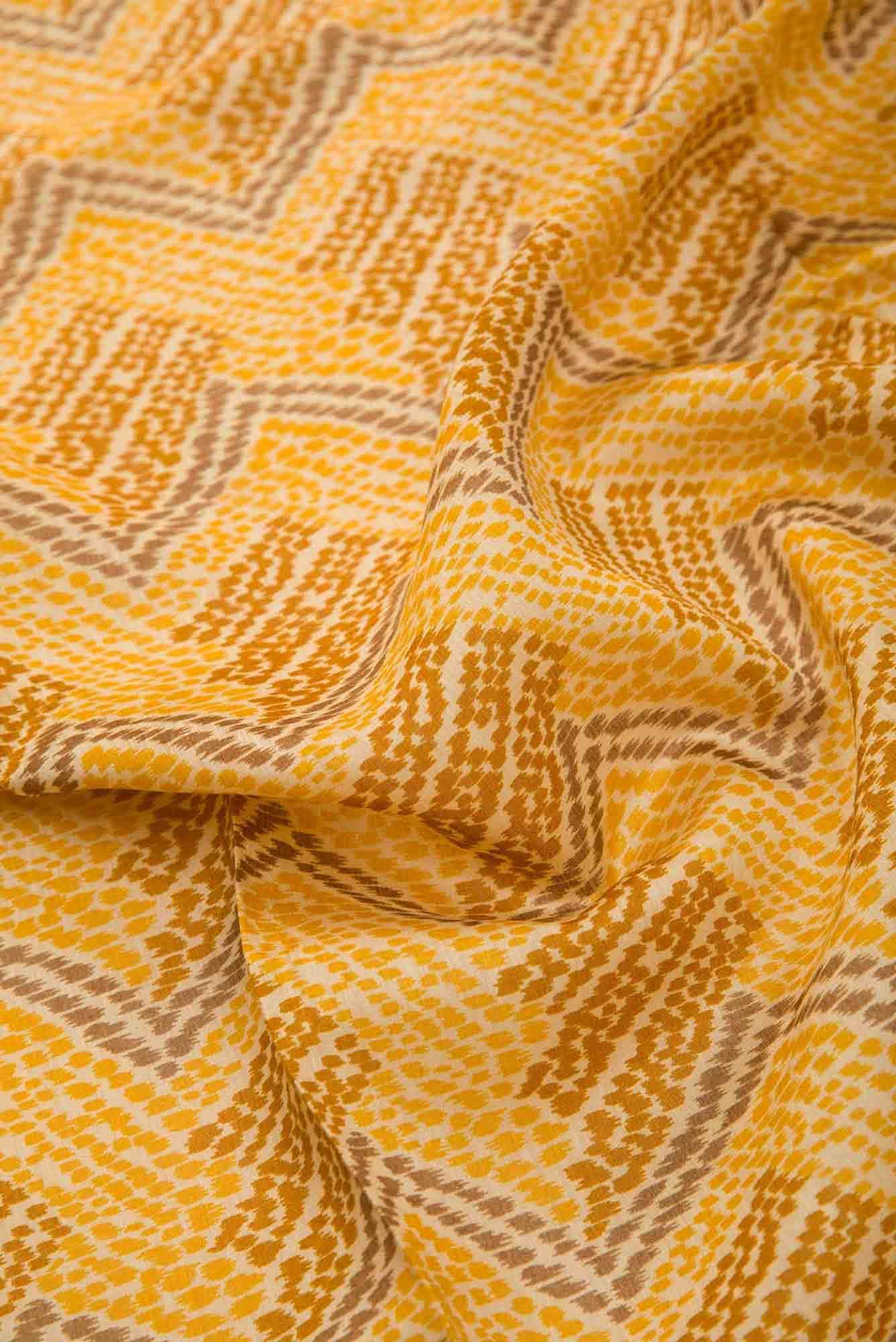 Mustard Chanderi Silk Dress Material