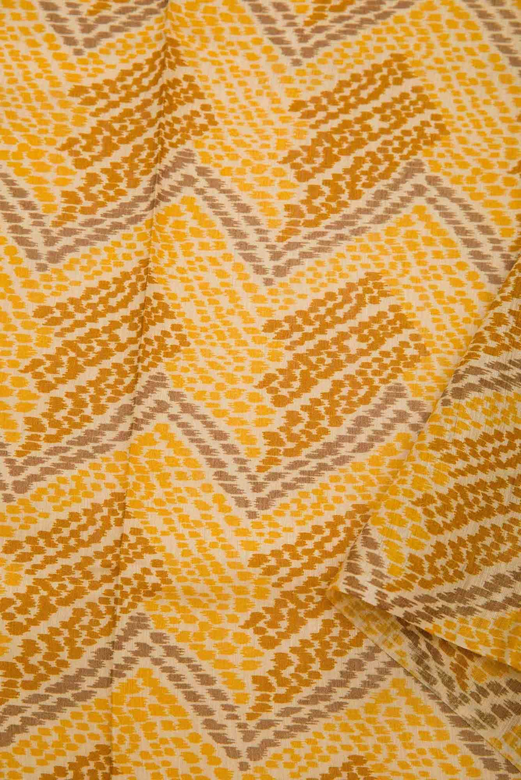Mustard Chanderi Silk Dress Material