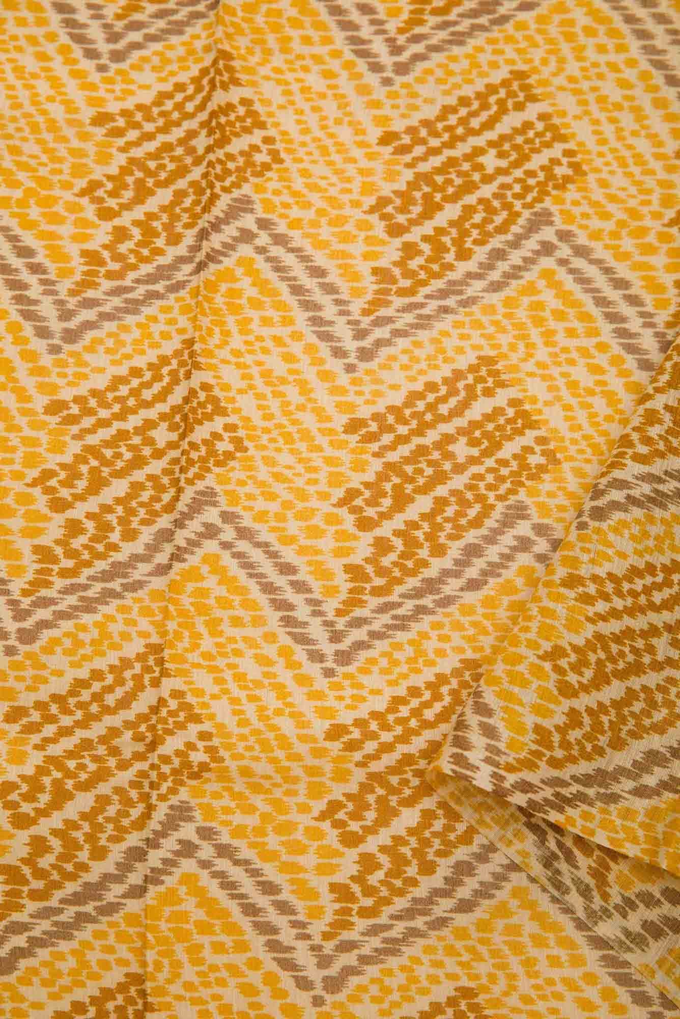 Mustard Chanderi Silk Dress Material