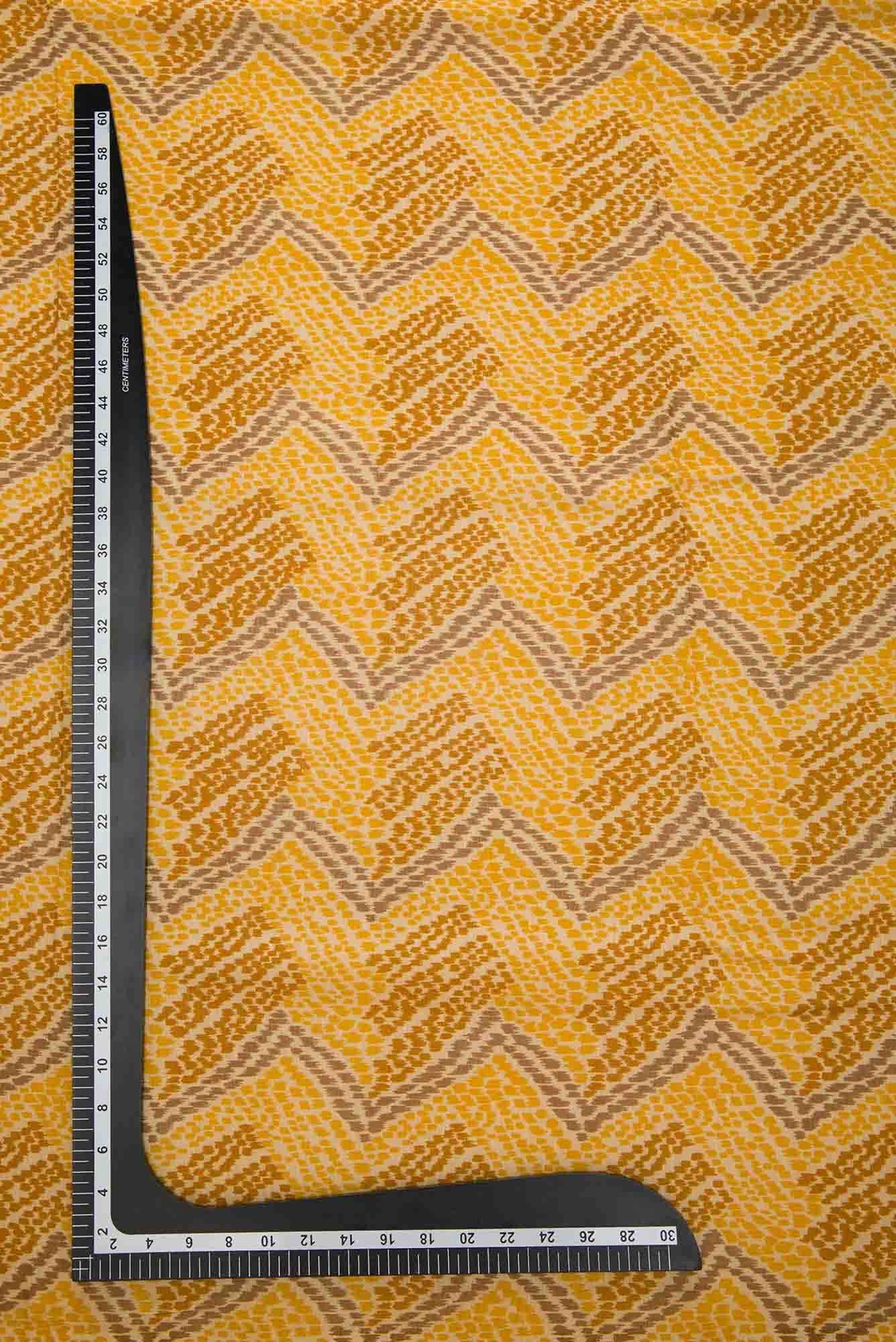 Mustard Chanderi Silk Dress Material