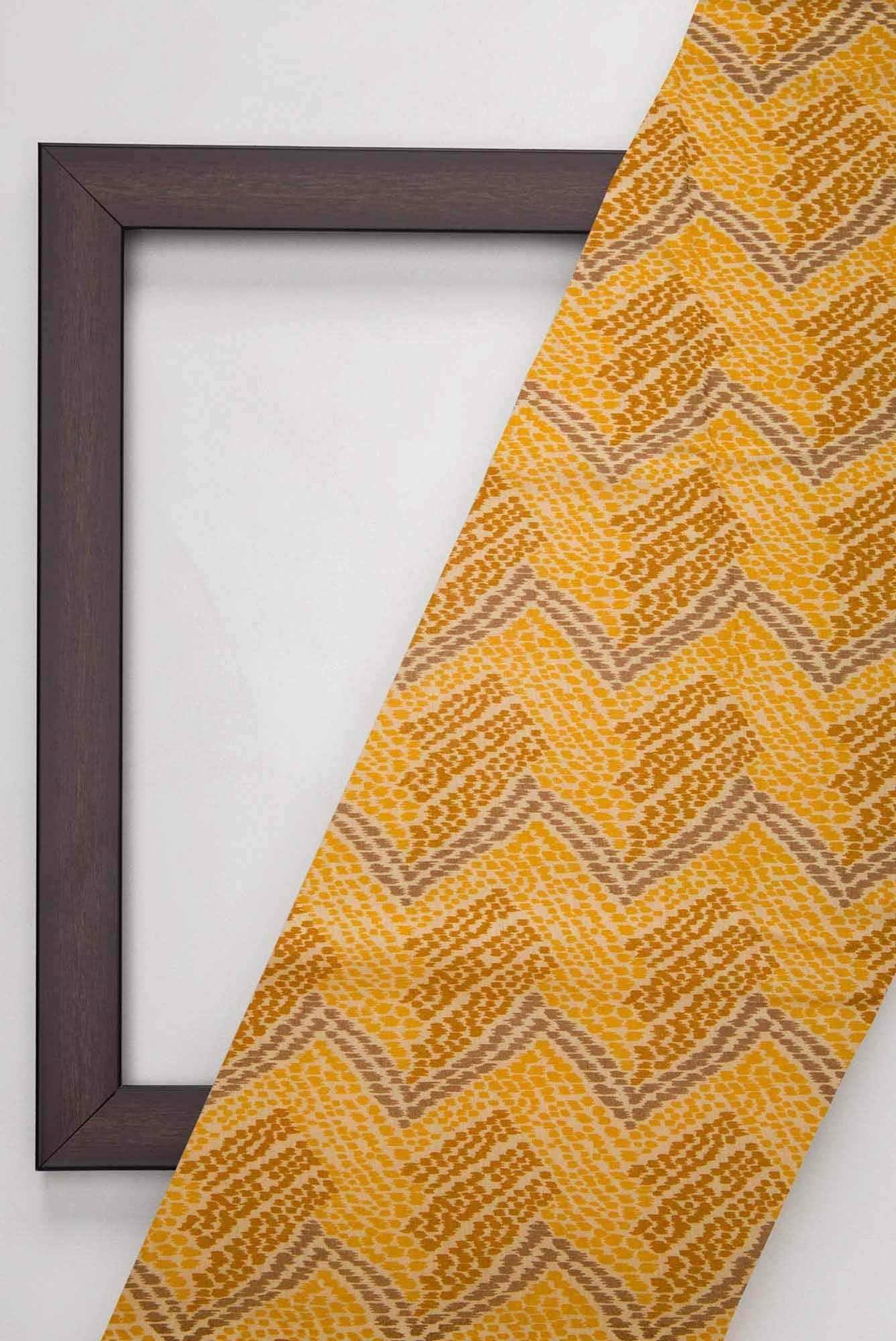 Mustard Chanderi Silk Dress Material