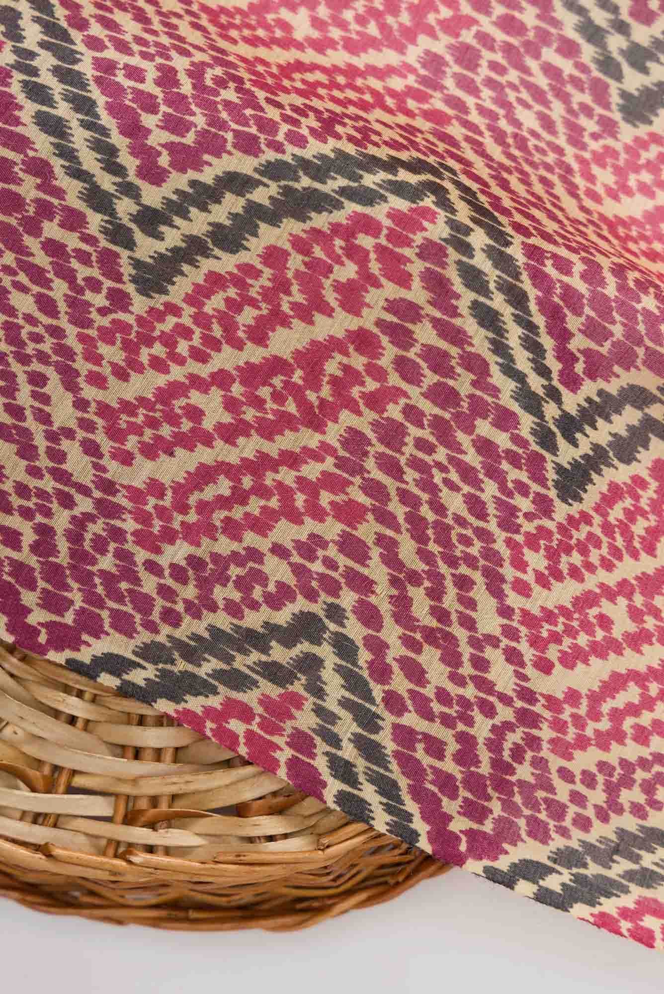 Sandal Tussar Silk Dress Material