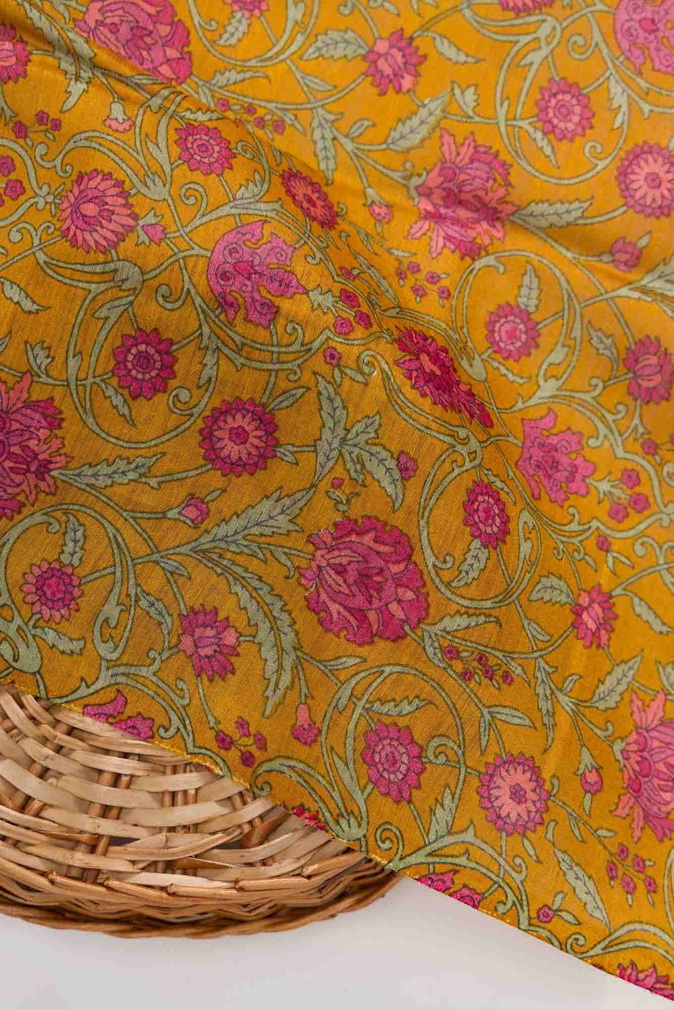 Mustard Tussar Dress Material
