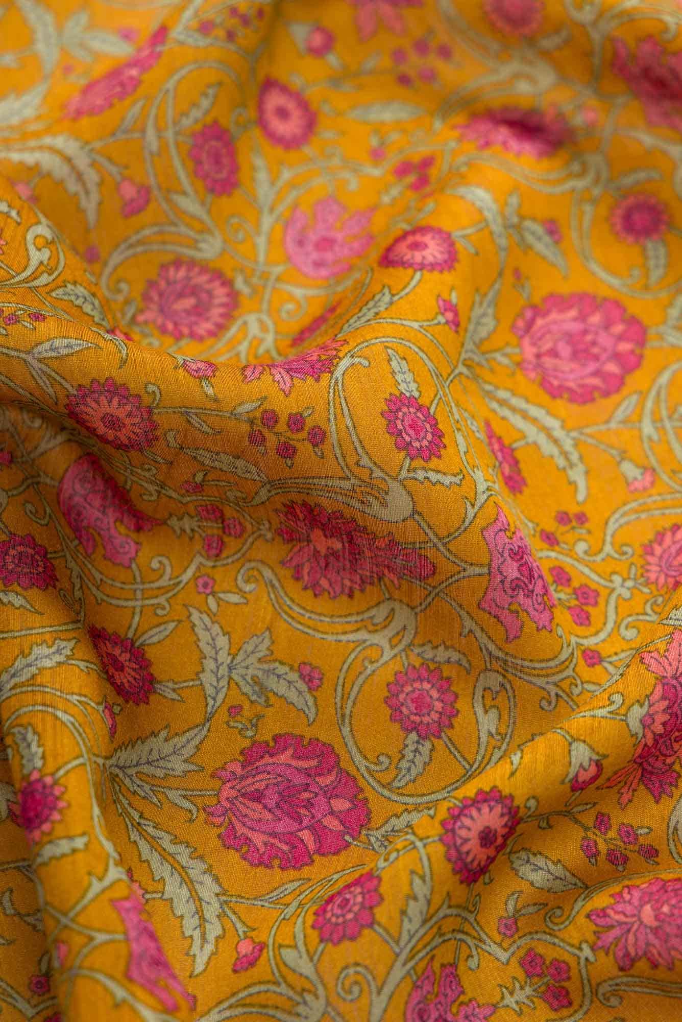 Mustard Tussar Dress Material