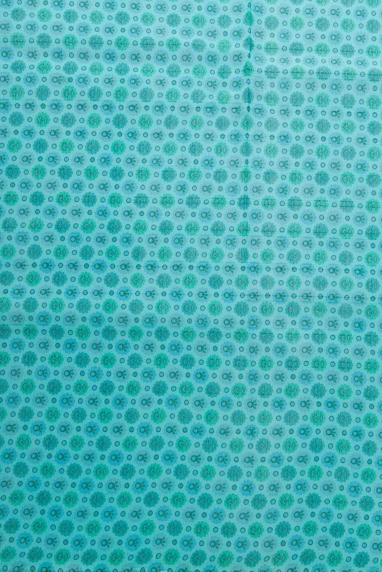 Blue Chanderi Silk Dress Material