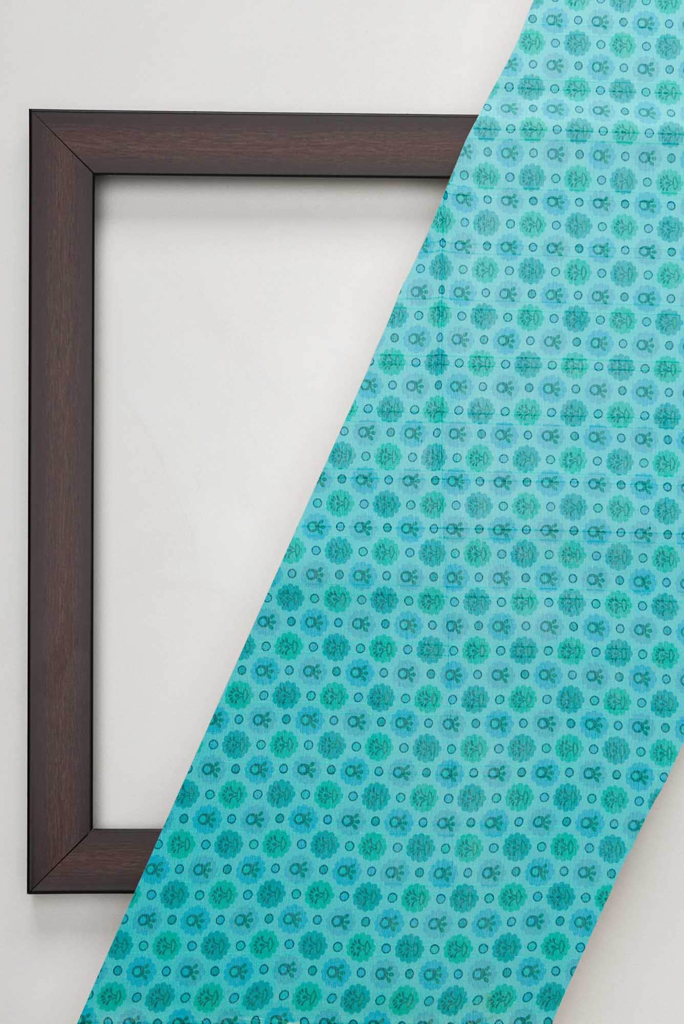 Blue Chanderi Silk Dress Material