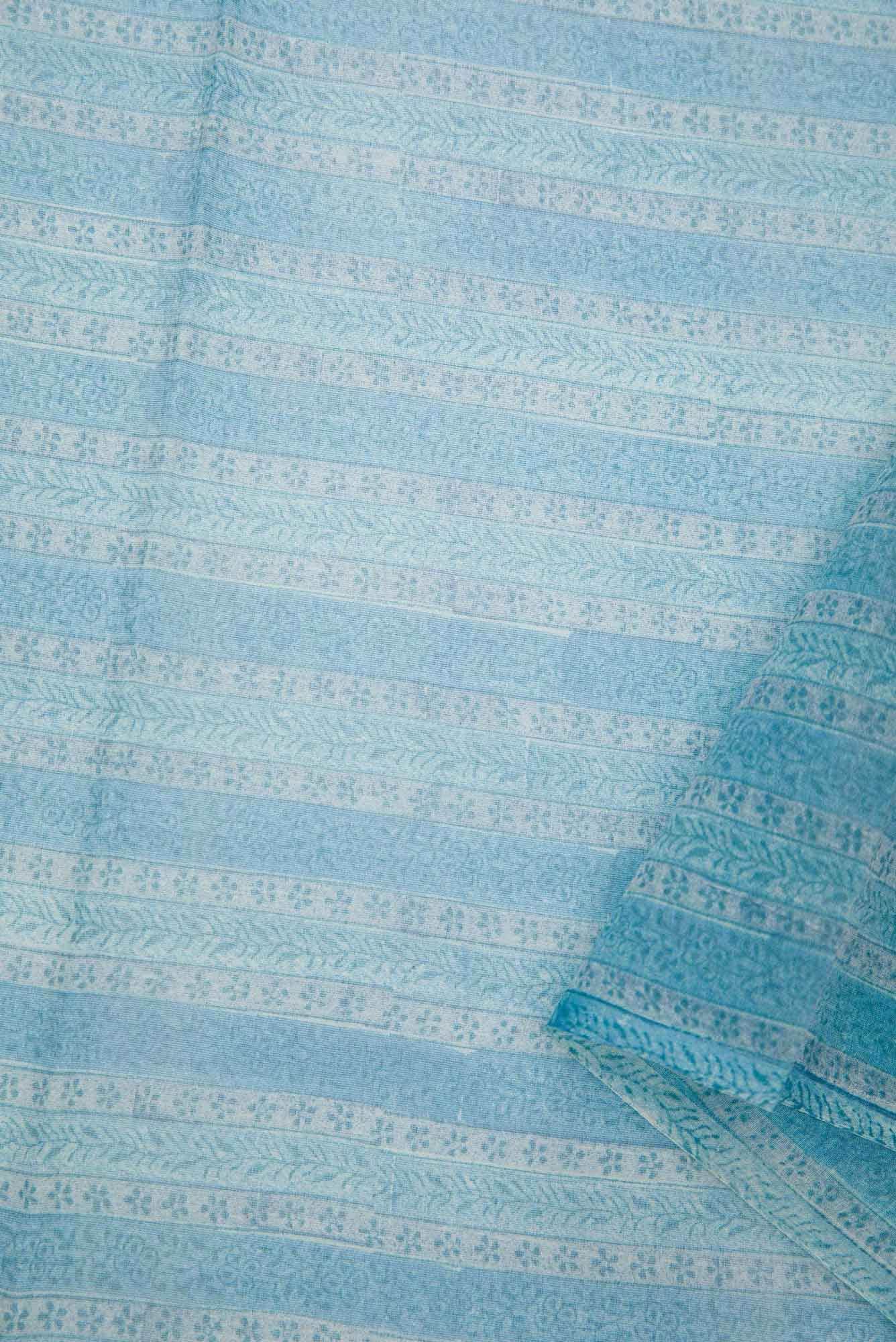 Blue Chanderi Silk Dress Material