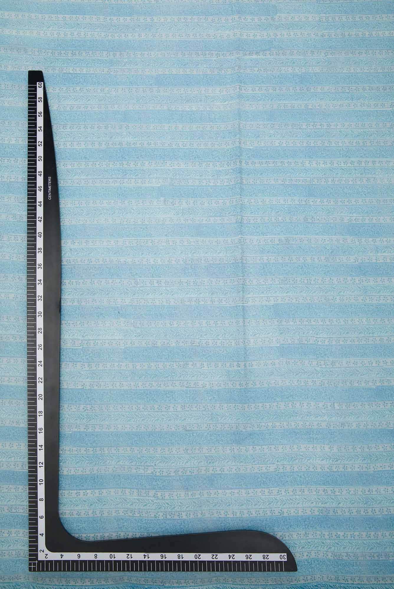 Blue Chanderi Silk Dress Material