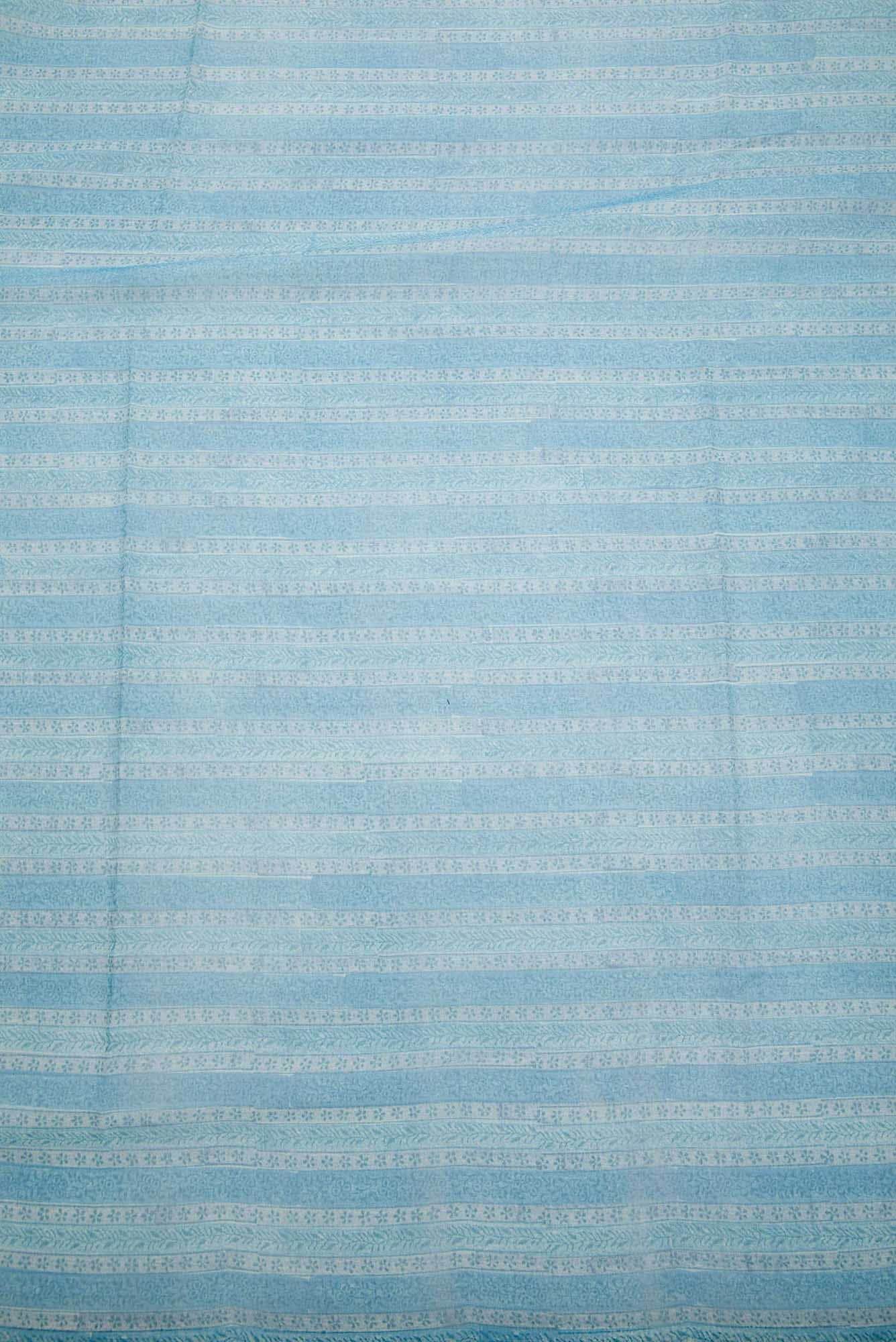 Blue Chanderi Silk Dress Material