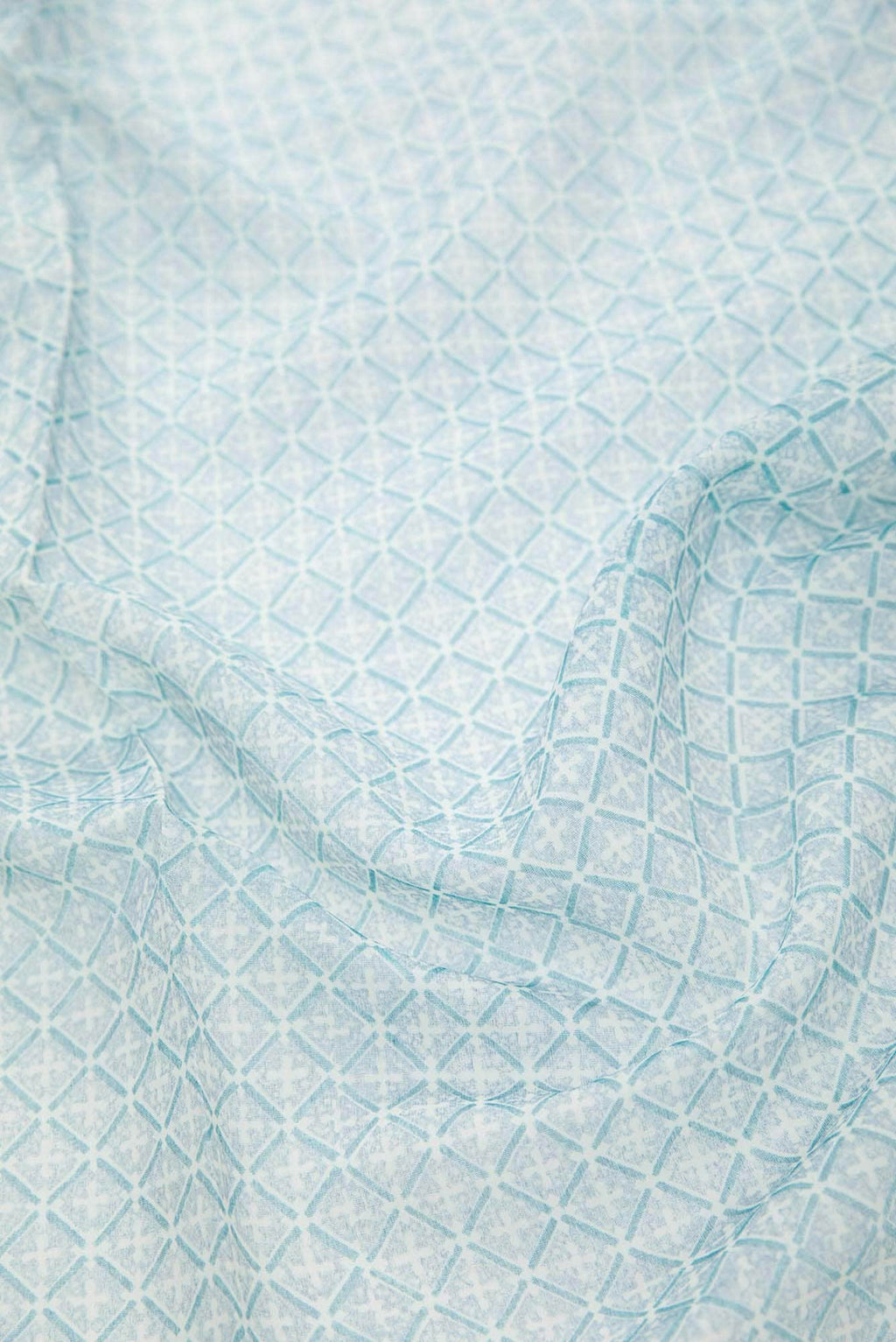 Blue Chanderi Silk Cotton Dress Material