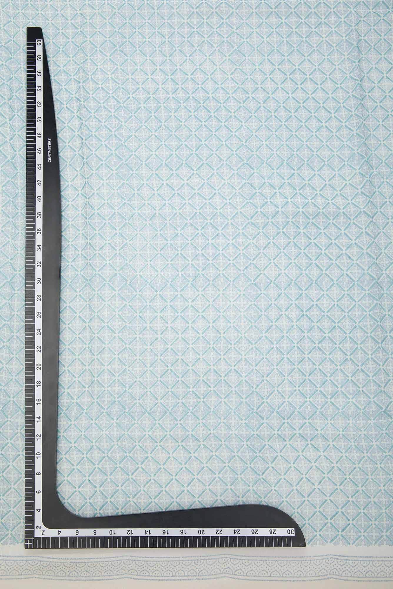 Blue Chanderi Silk Cotton Dress Material
