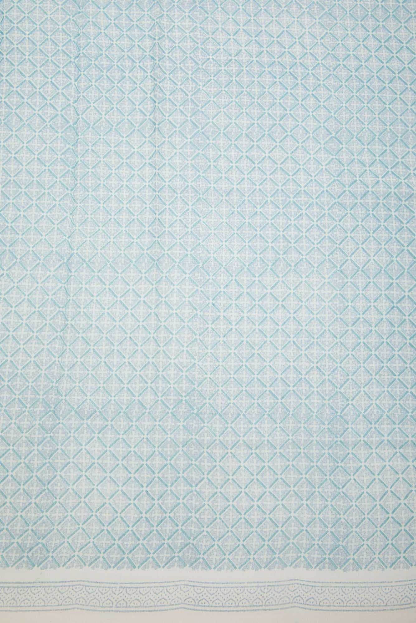 Blue Chanderi Silk Cotton Dress Material