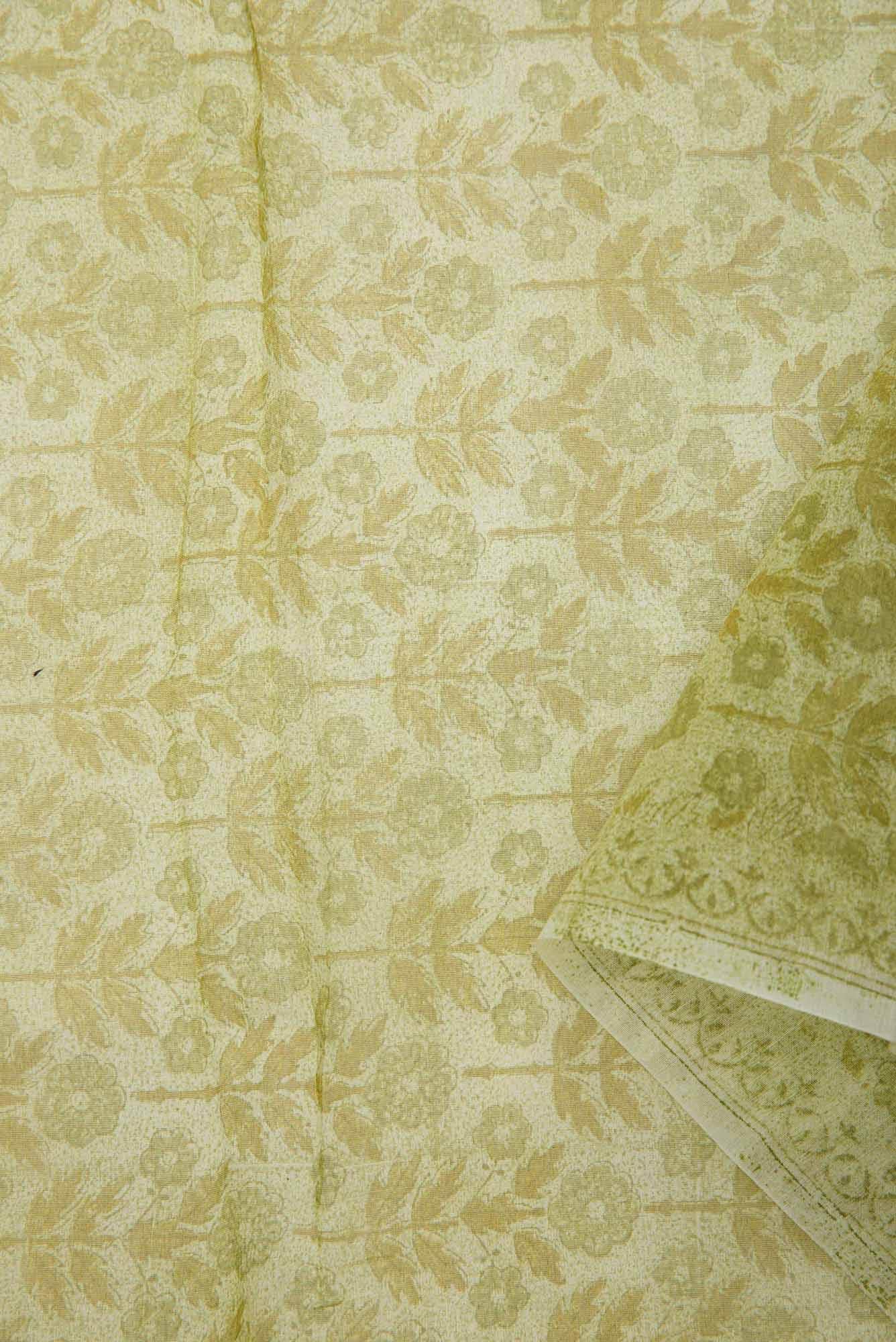 Green Chanderi Silk Dress Material
