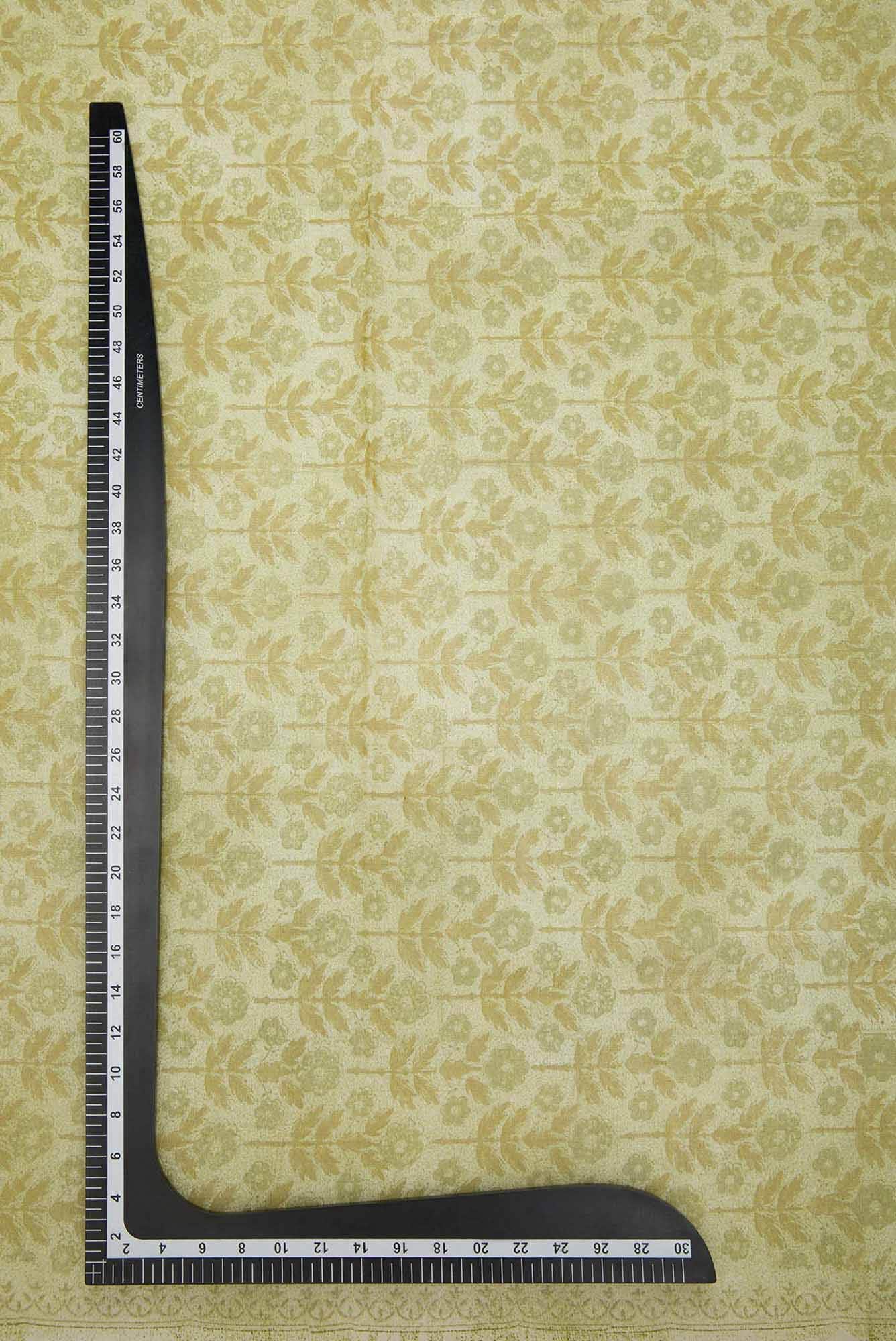 Green Chanderi Silk Dress Material