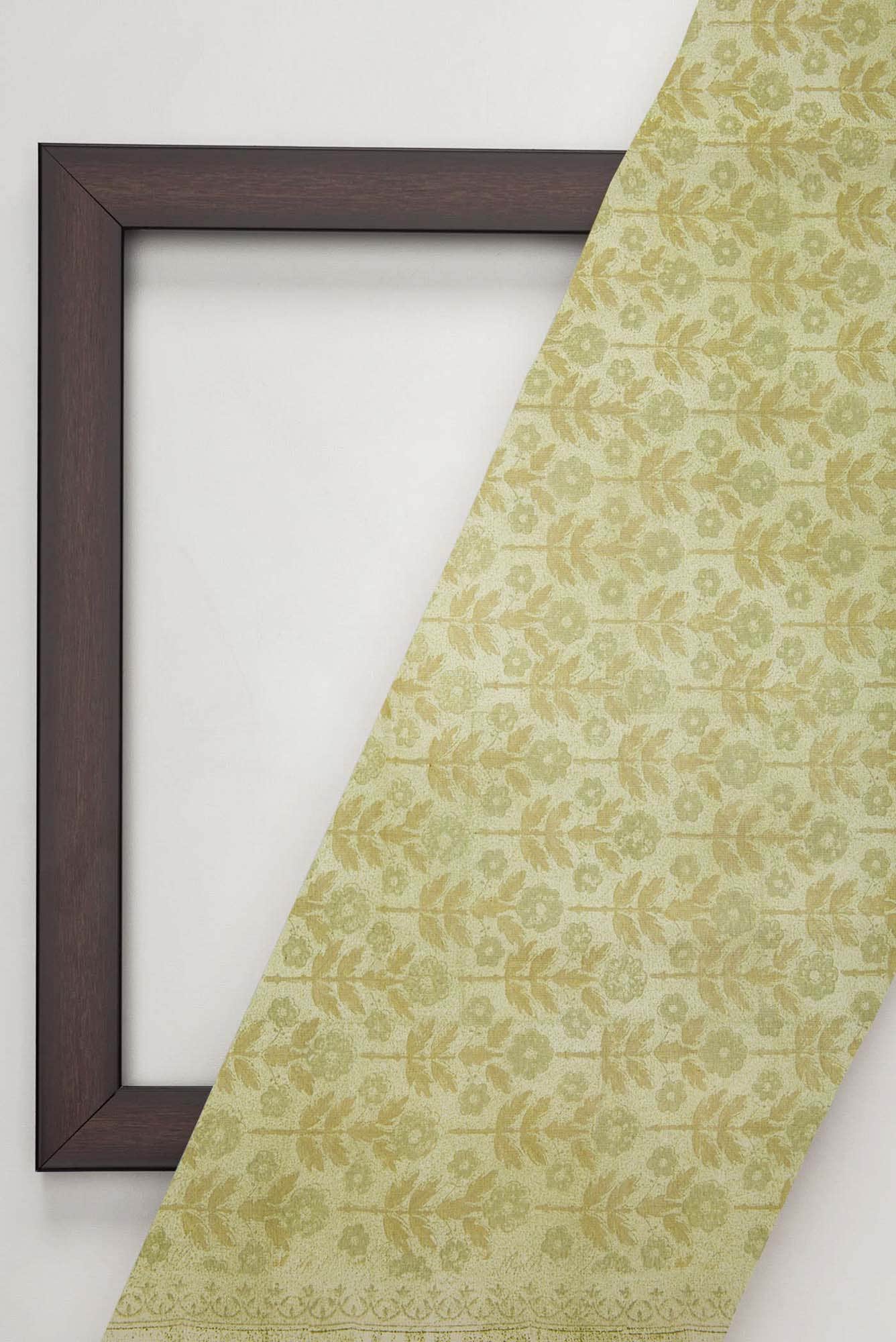 Green Chanderi Silk Dress Material