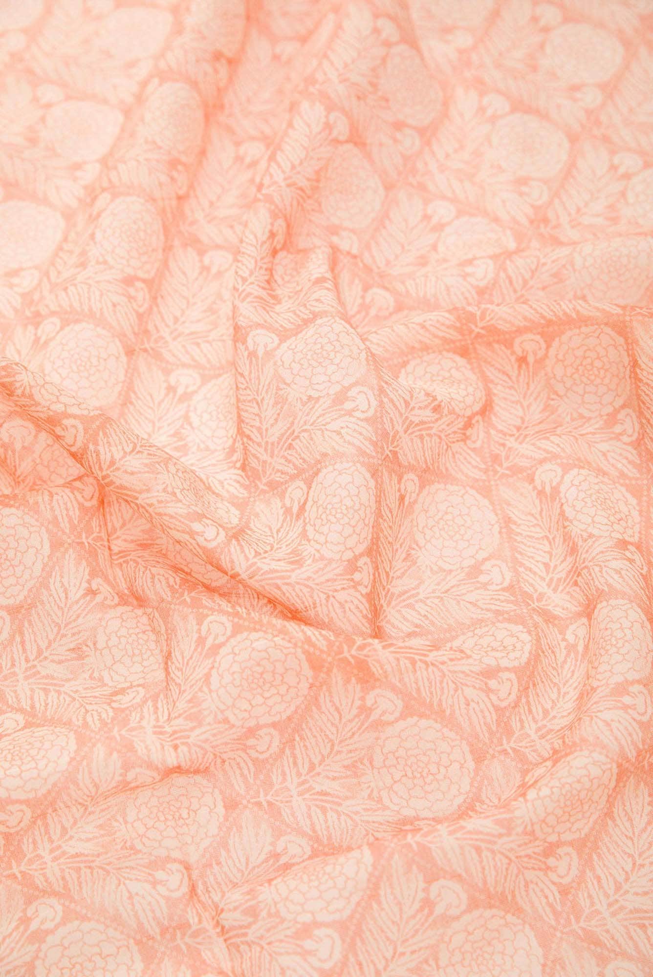 Peach Chanderi Silk Cotton Dress Material