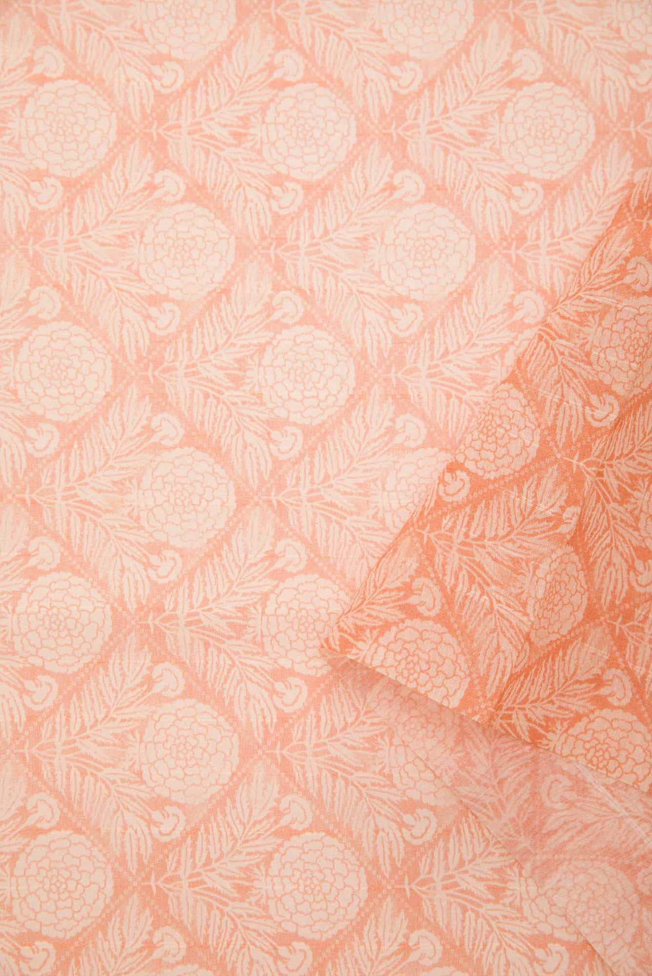 Peach Chanderi Silk Cotton Dress Material