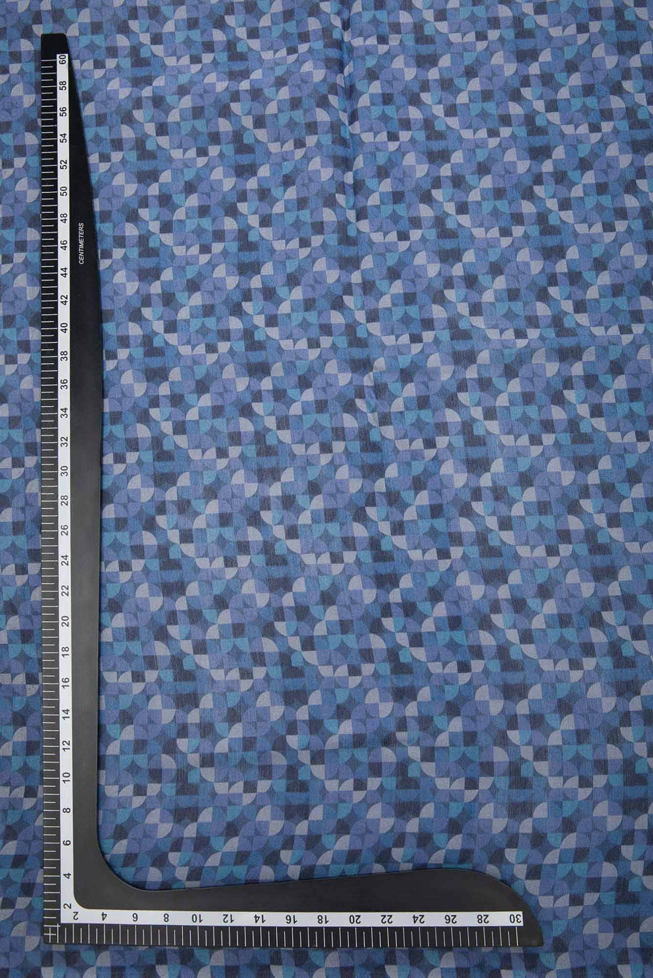 Blue Tussar Silk Dress Material