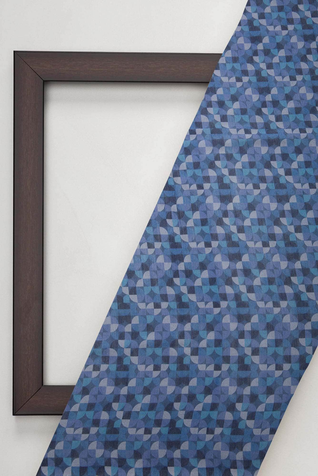 Blue Tussar Silk Dress Material