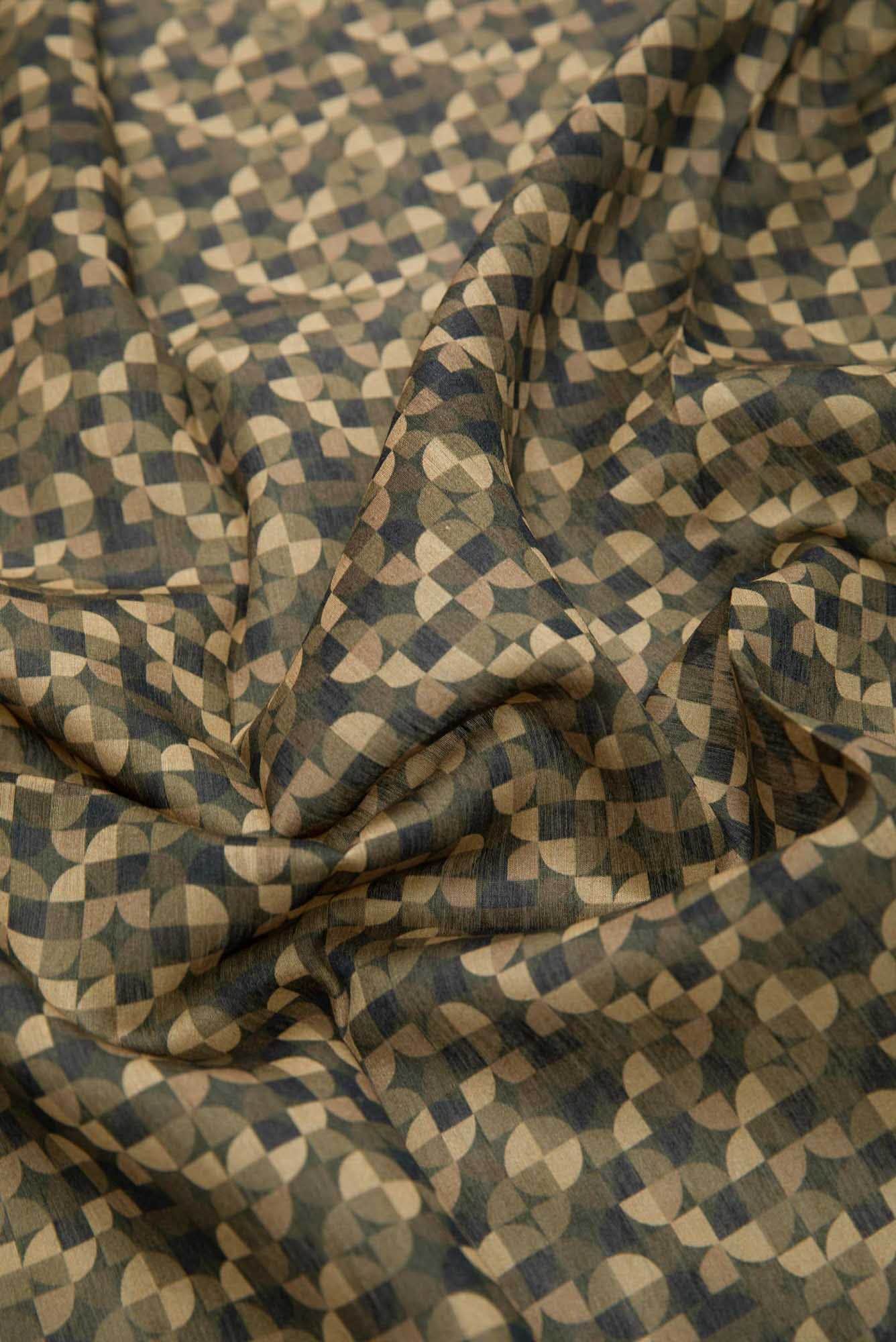 Mehandi Green Tussar Silk Dress Material