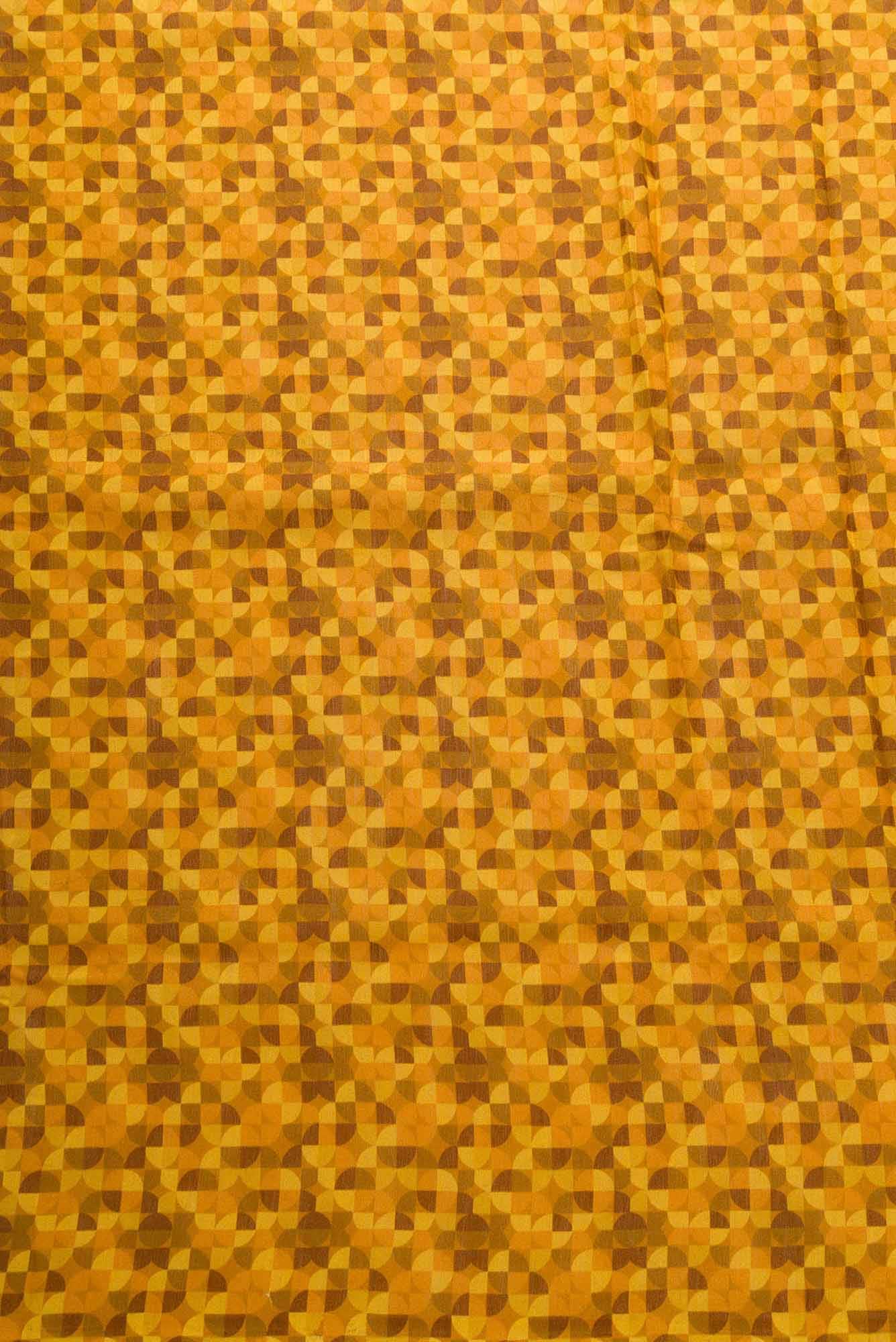 Mustard|Yellow and Brown Chanderi Silk Dress Material