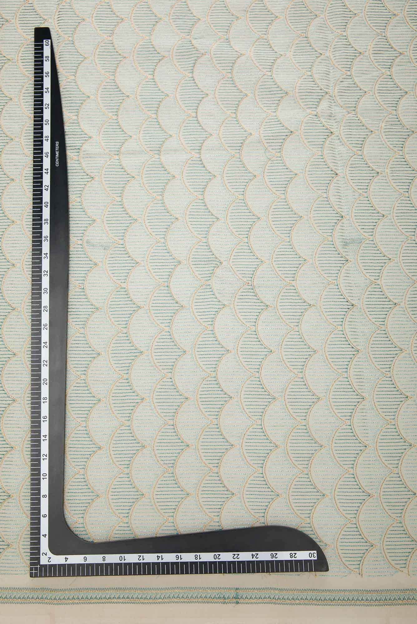 Cream Chanderi Silk Dress Material