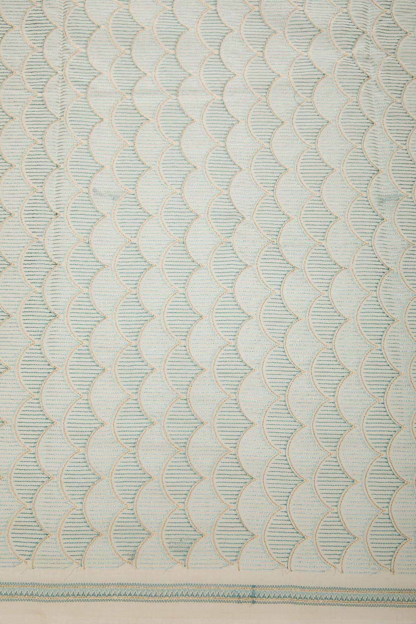 Cream Chanderi Silk Dress Material