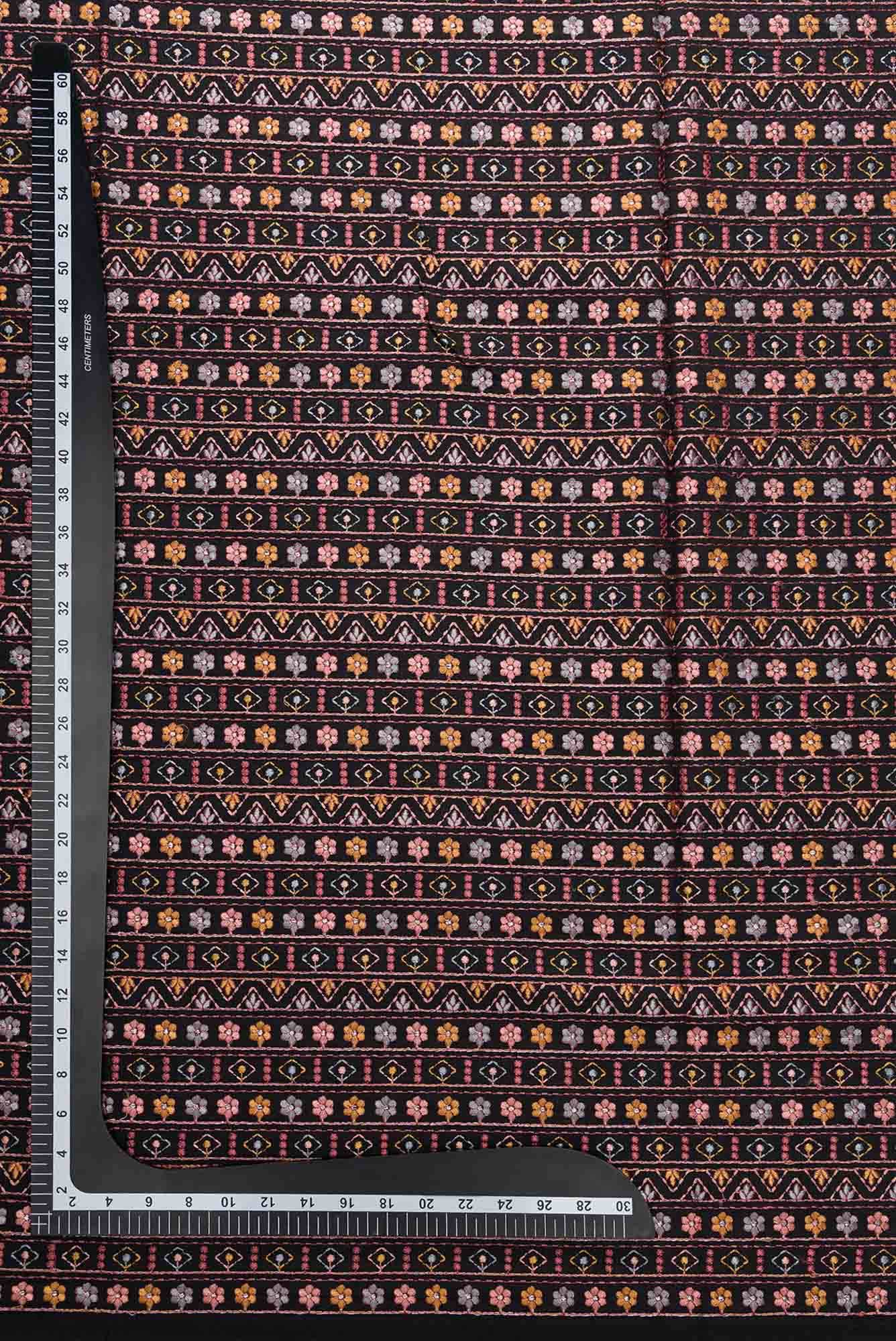 Black Tussar Silk Dress Material