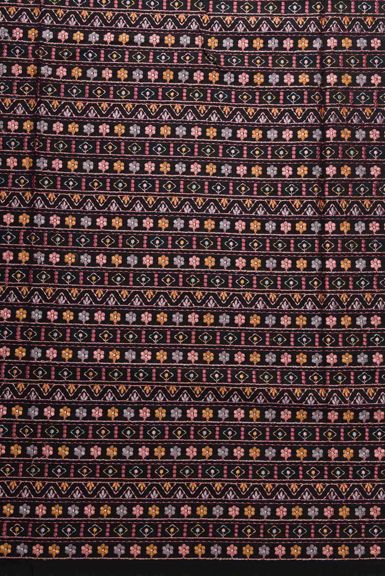 Black Tussar Silk Dress Material