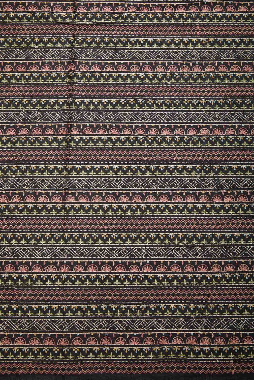 Black Chanderi Silk Dress Material