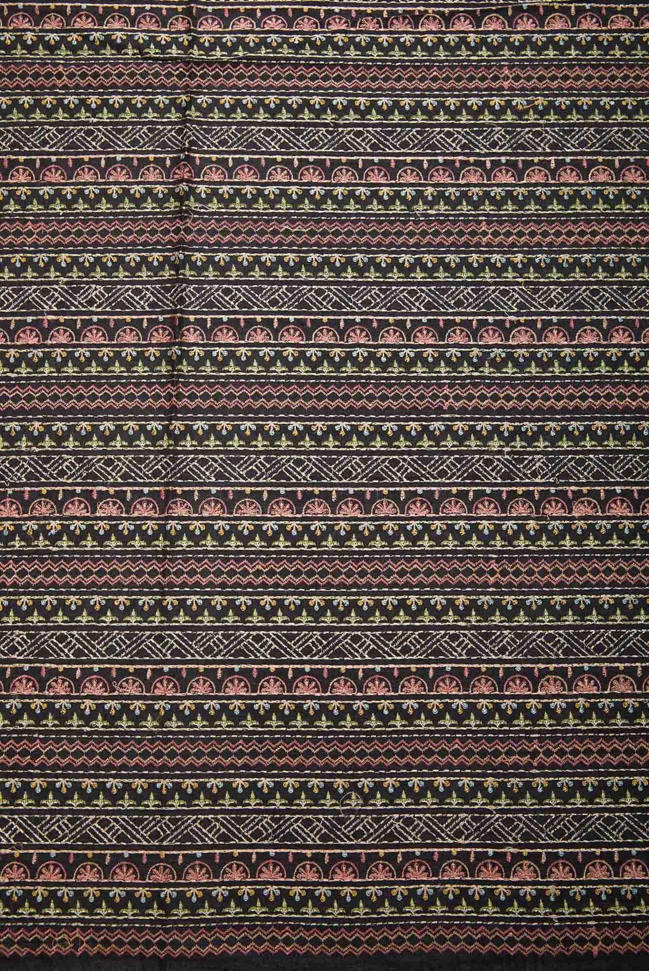 Black Chanderi Silk Dress Material
