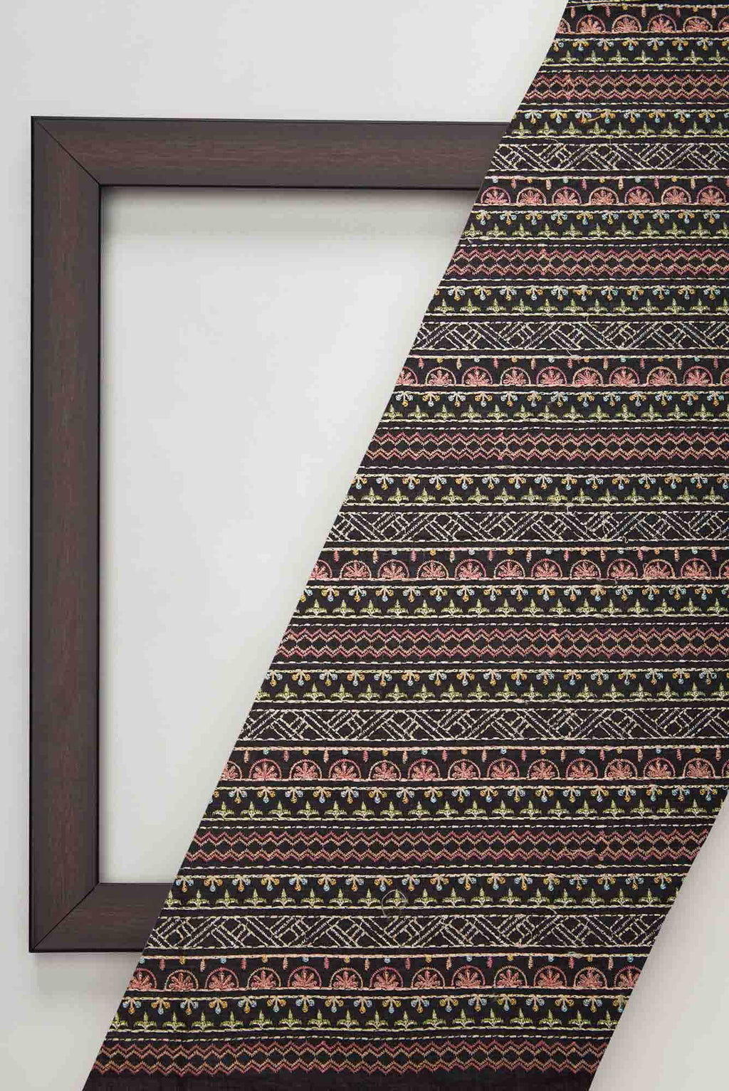 Black Chanderi Silk Dress Material