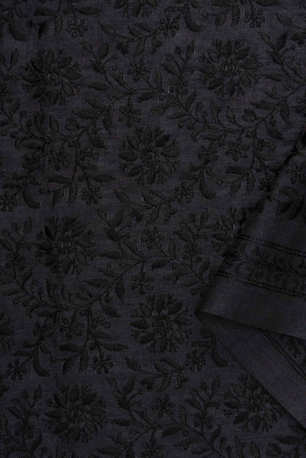 Black Tussar Silk Dress Material