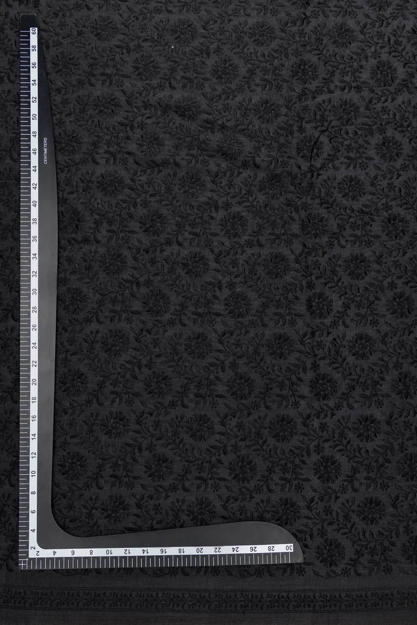 Black Tussar Silk Dress Material