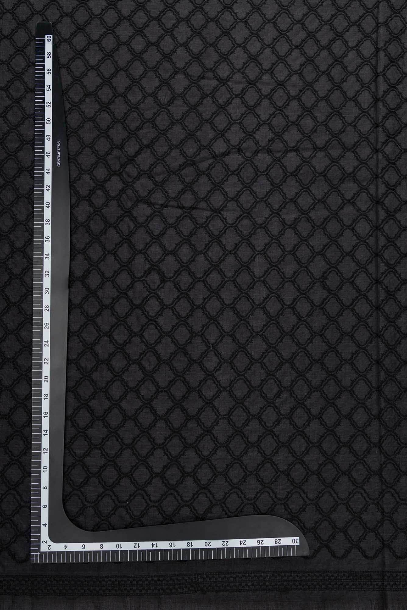 Black Tussar Silk Dress Material