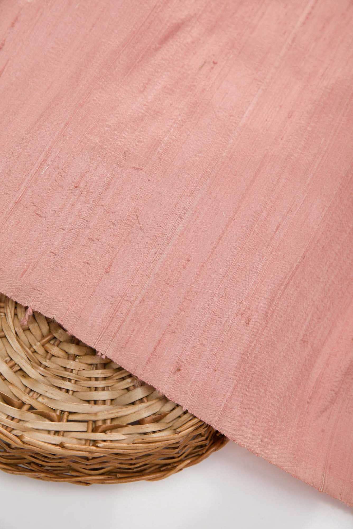 Golden Peach Raw Silk Dress Material