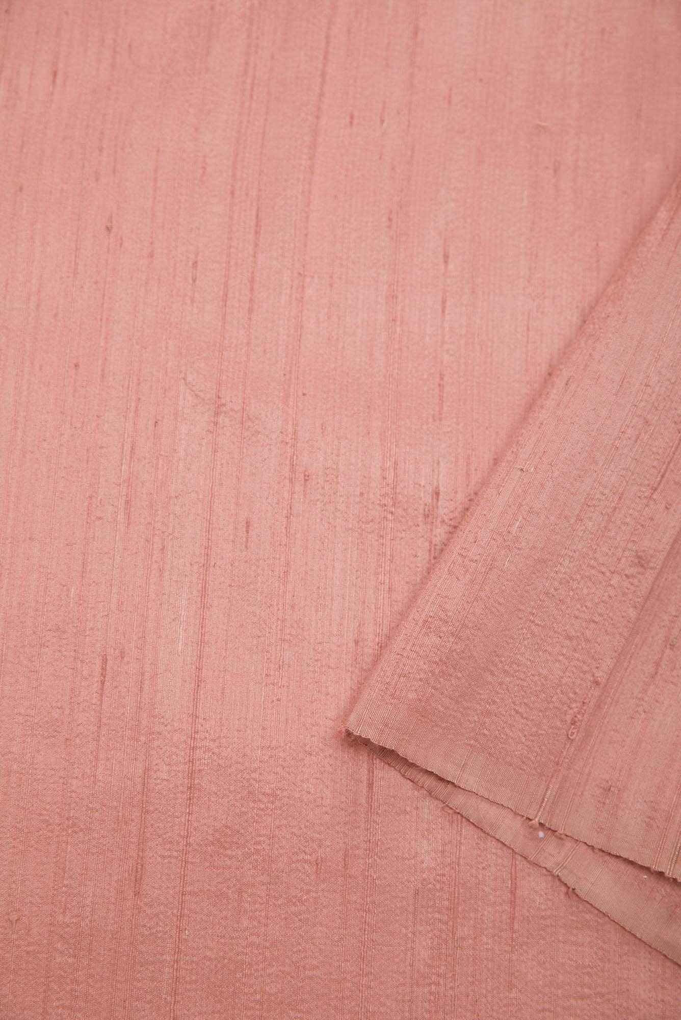Golden Peach Raw Silk Dress Material